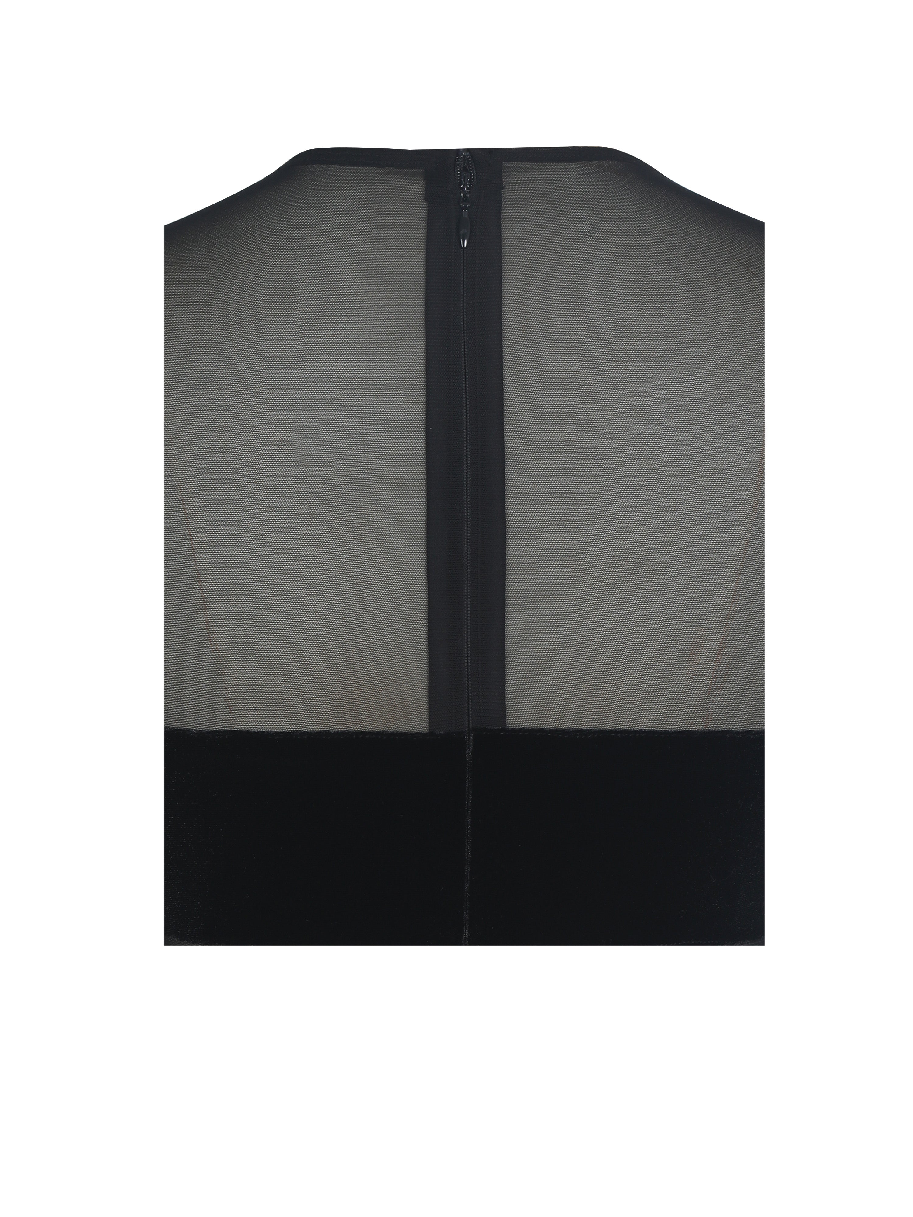 Quielle Black Mesh and Velvet Midi Bodycon Dress