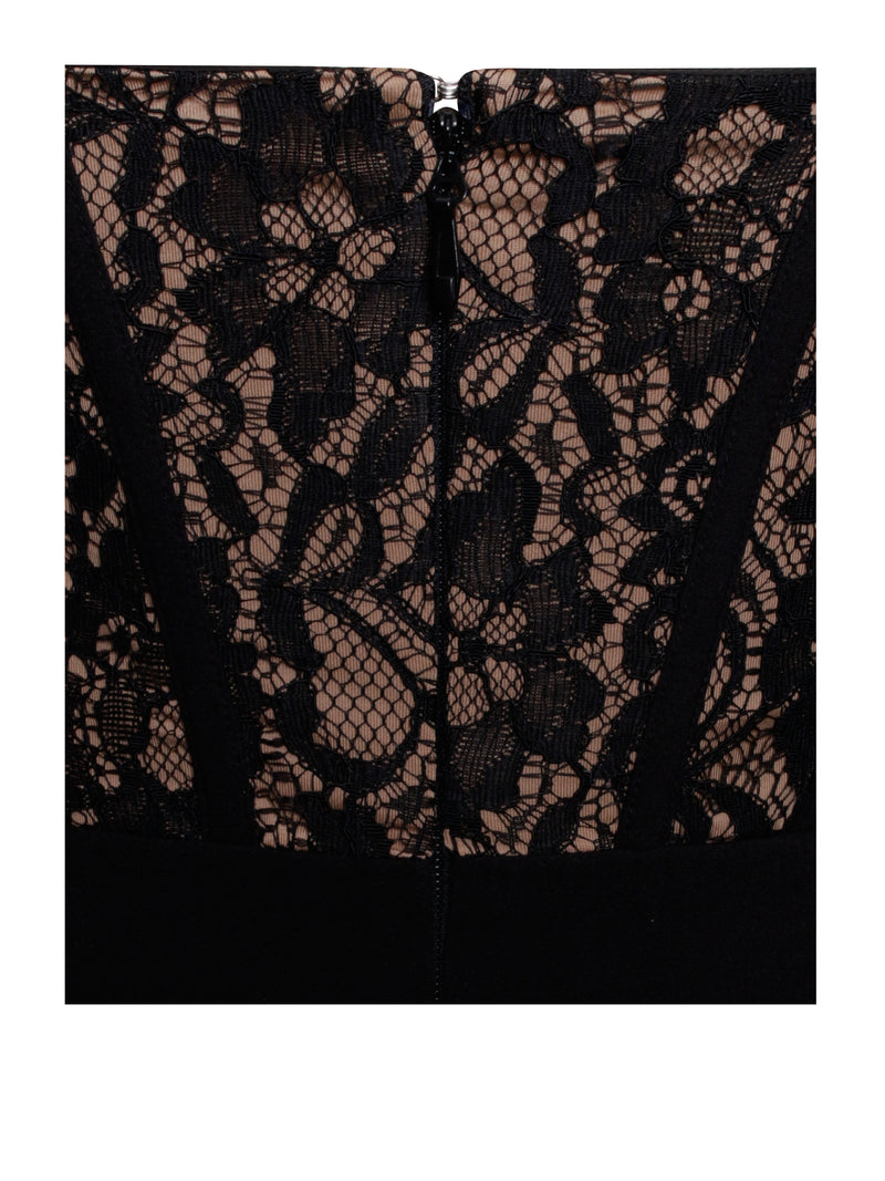 Junia Black Lace Corset Maxi Dress