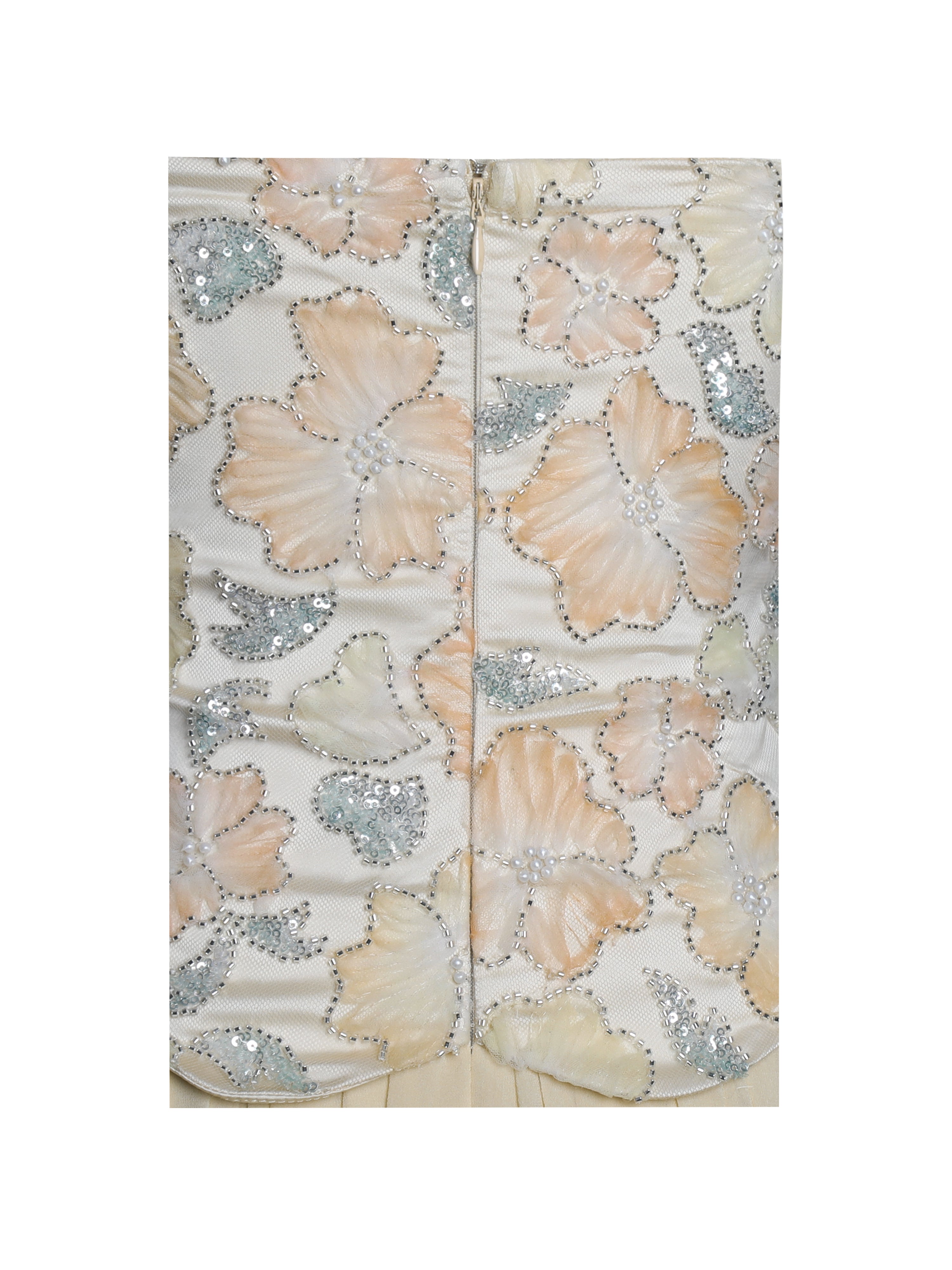 Quanisha Yellow Beaded Floral Mini Chiffon Dress with Scarf