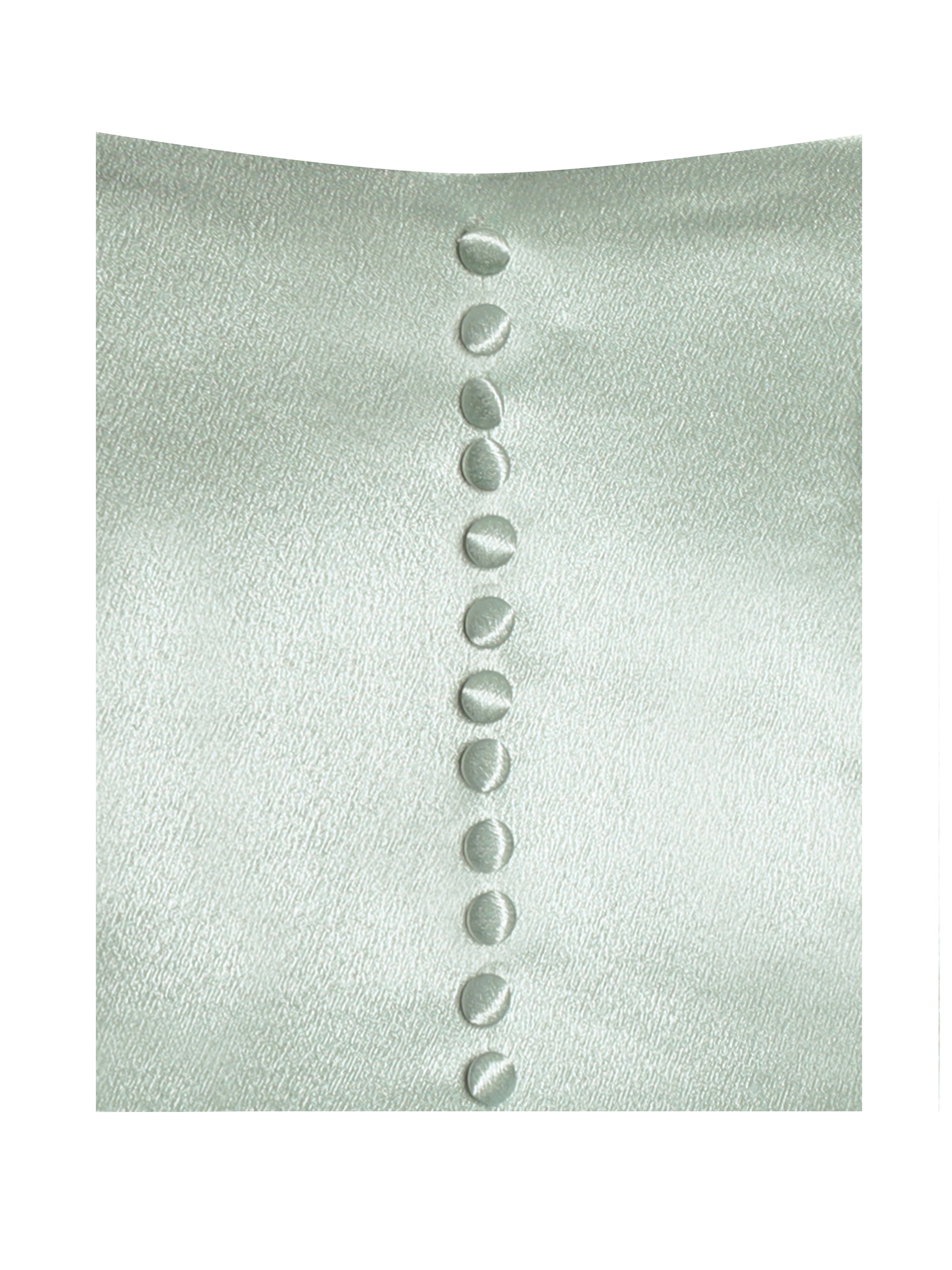 Lael Mint Green Back Button Trailing Gown