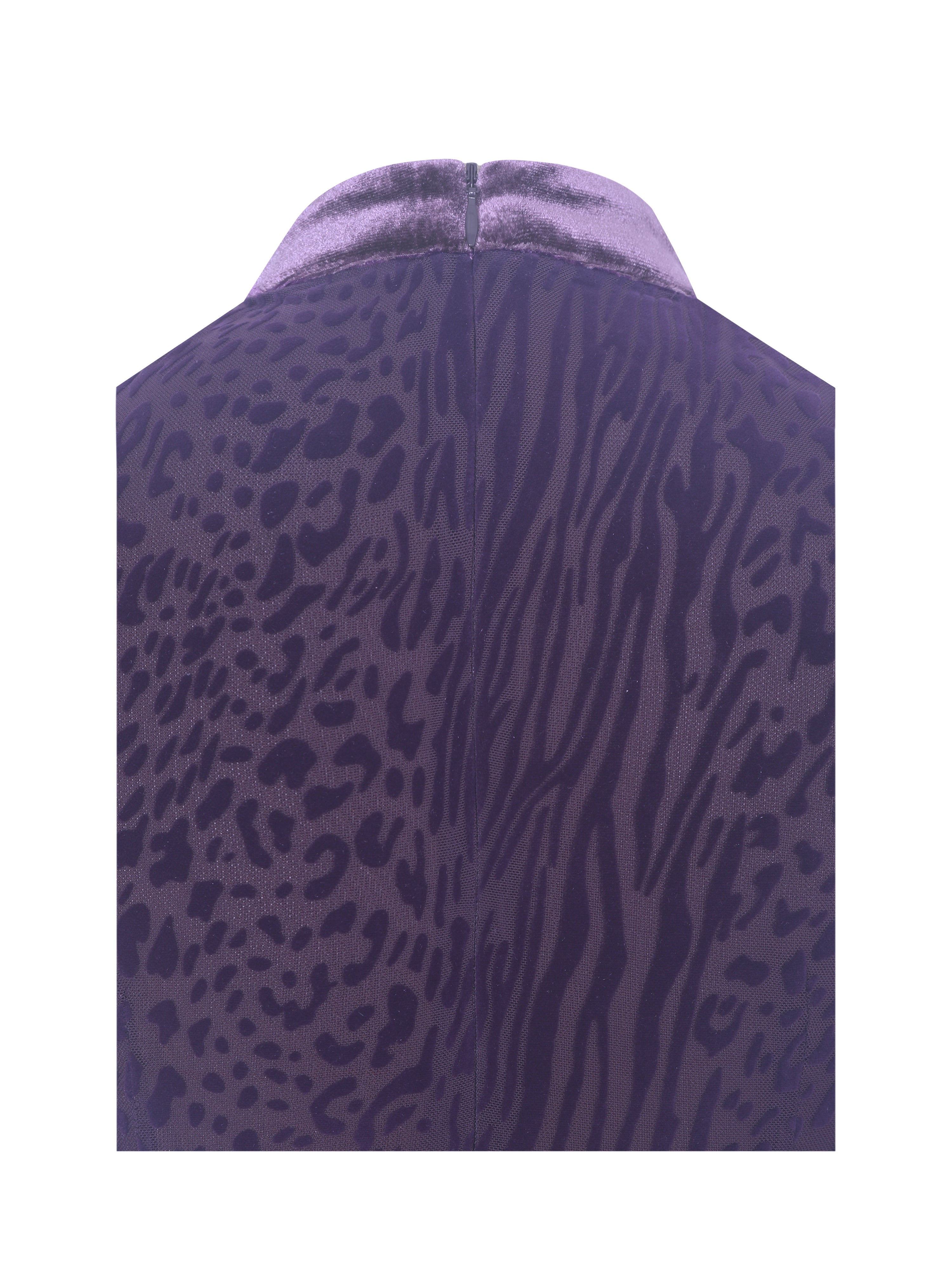 Riona Violet Burnout Velvet Mesh Keyhole Maxi Dress