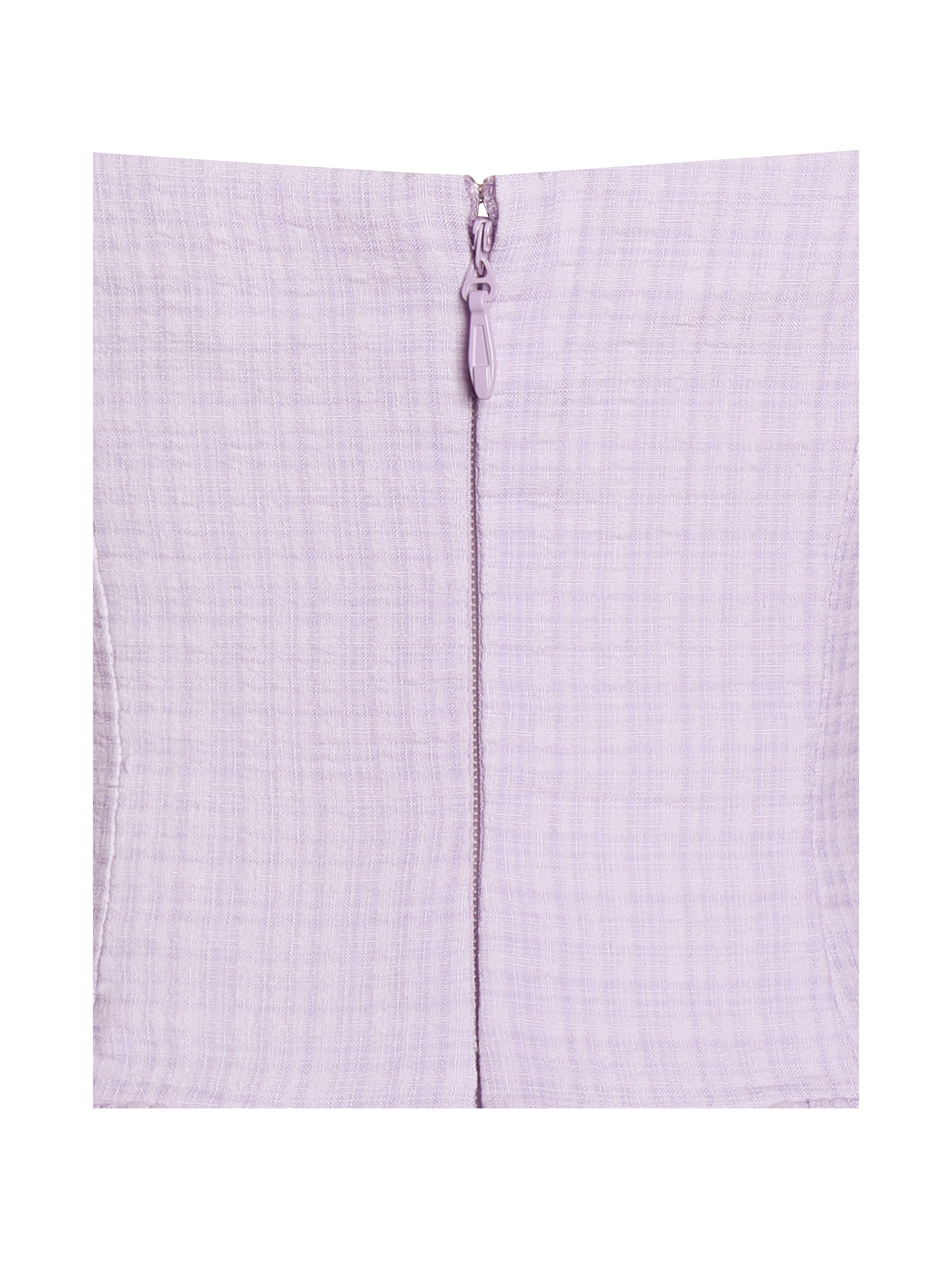 Jaclyn Lavender Lace Trim Cutout Seersucker Midi Dress