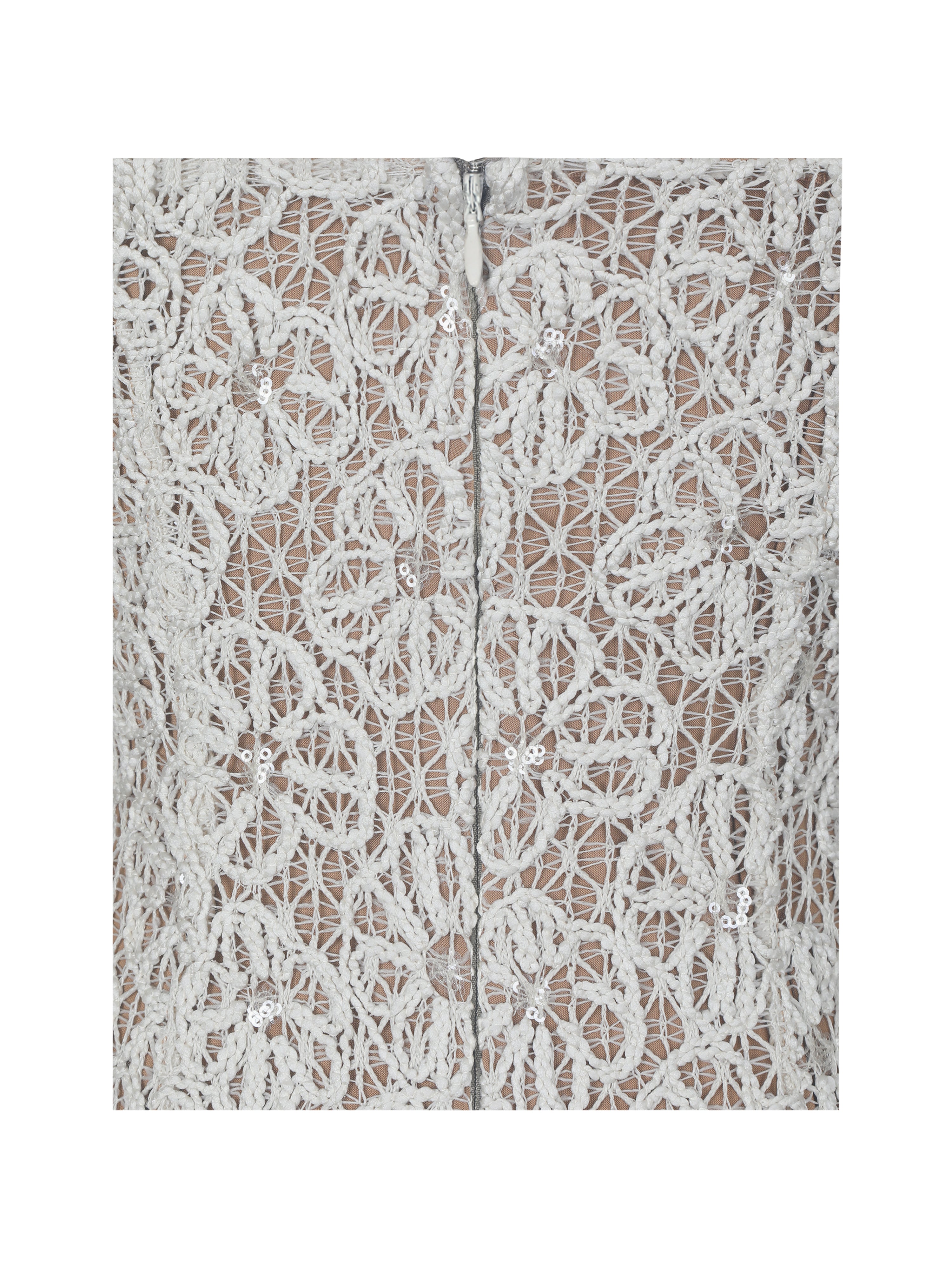 Taliyah Cream Braided-Strap Chunky Lace Mini Dress