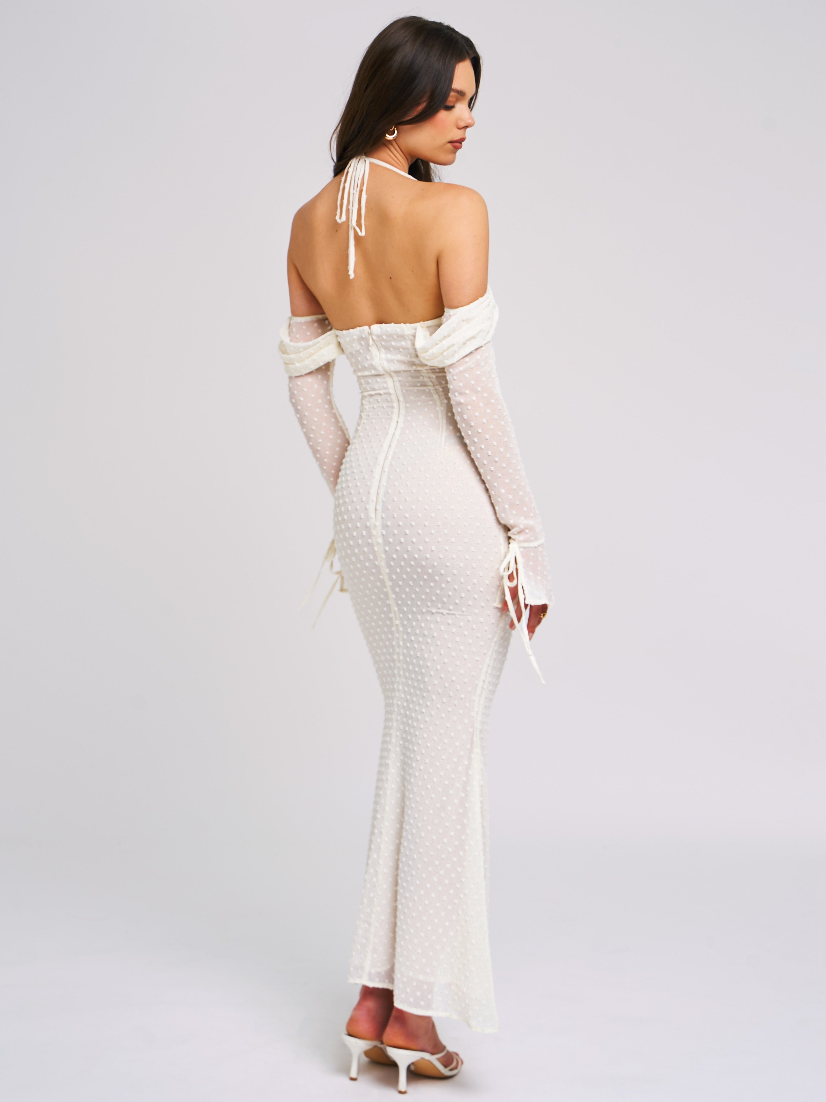 Kaia Long Sleeve Off Shoulder Maxi Dress (Archive Sale)