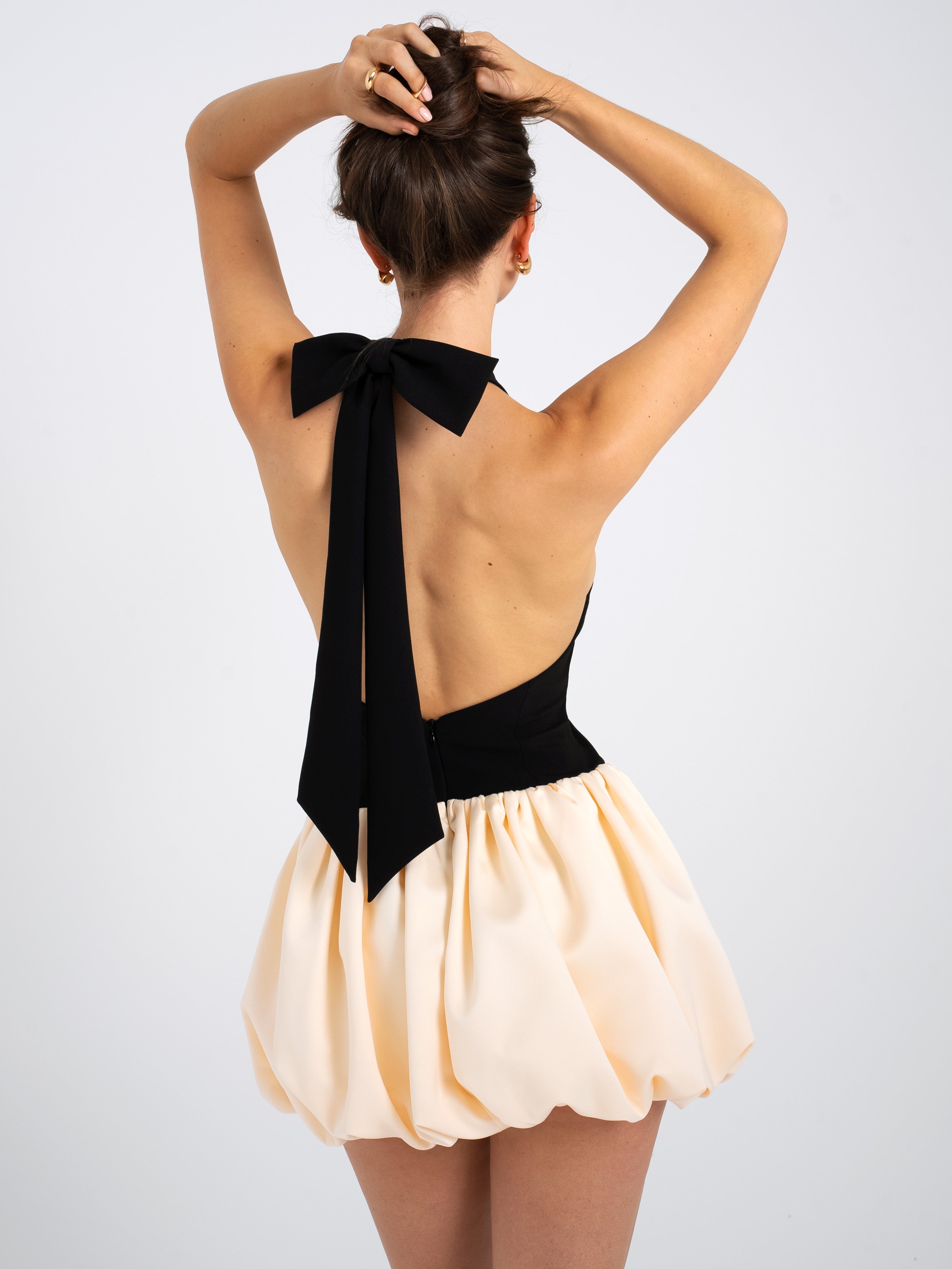 Yaira Backless Drop Waist Mini Bubble Dress (Archive Sale)