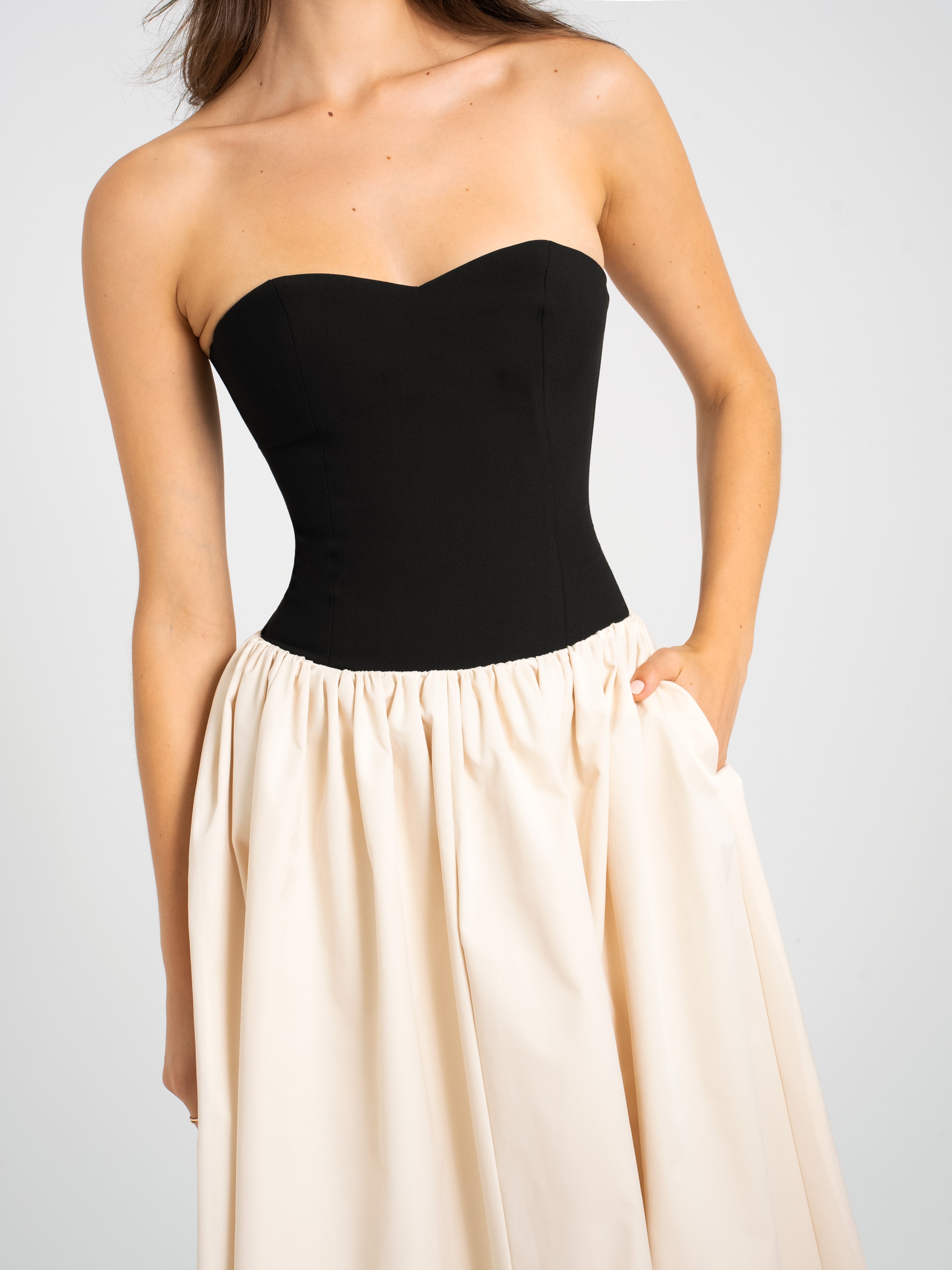 Sana Sweetheart Lace-up Back Drop Waist Maxi Dress (Archive Sale)