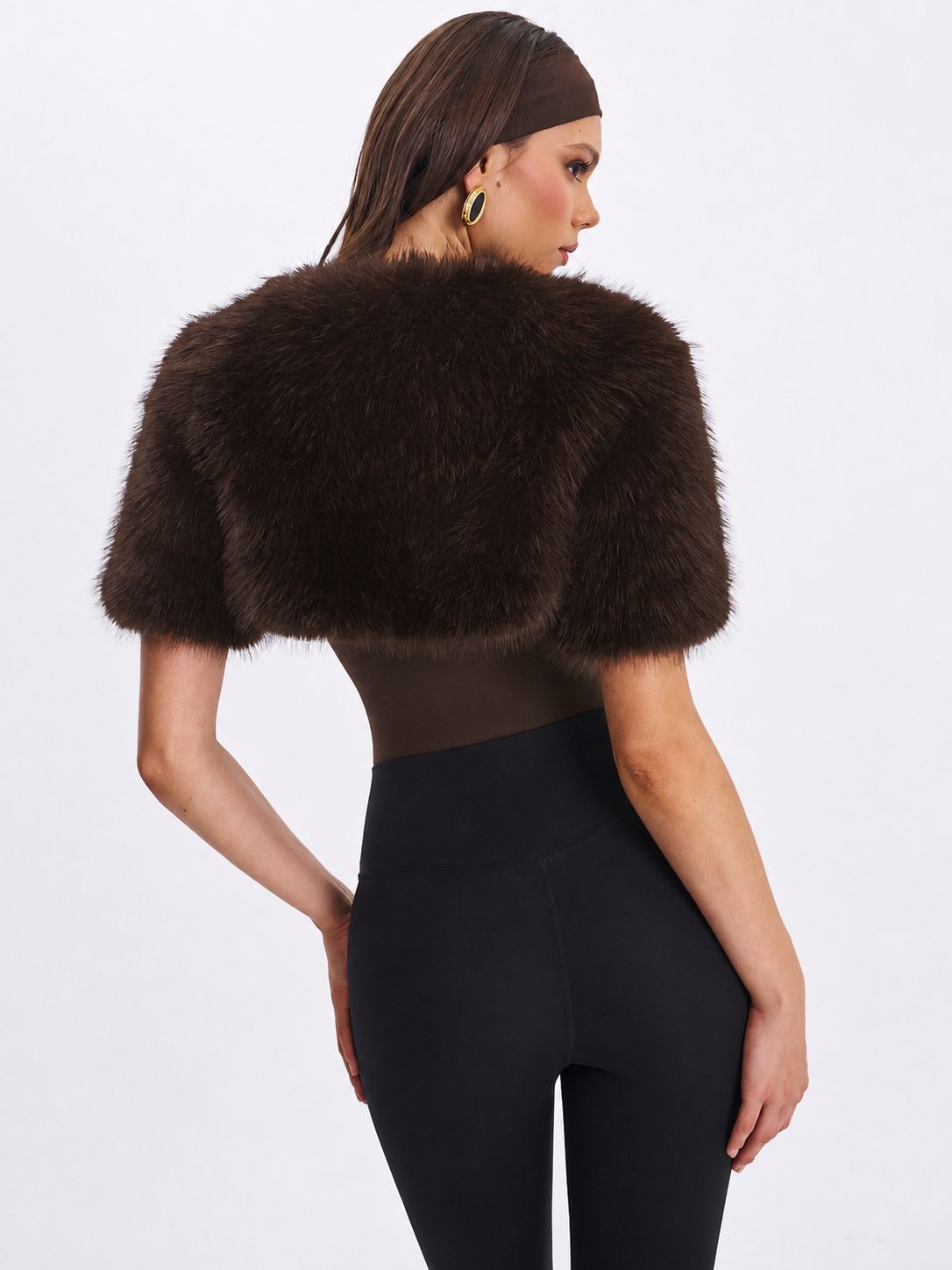 Kori Brown Faux Fur Micro Bolero