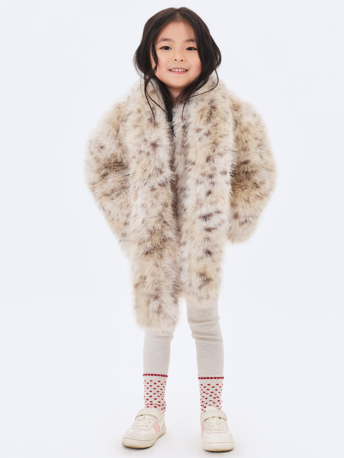 Margot Kids Faux Cheetah Fur Jacket with Pockets