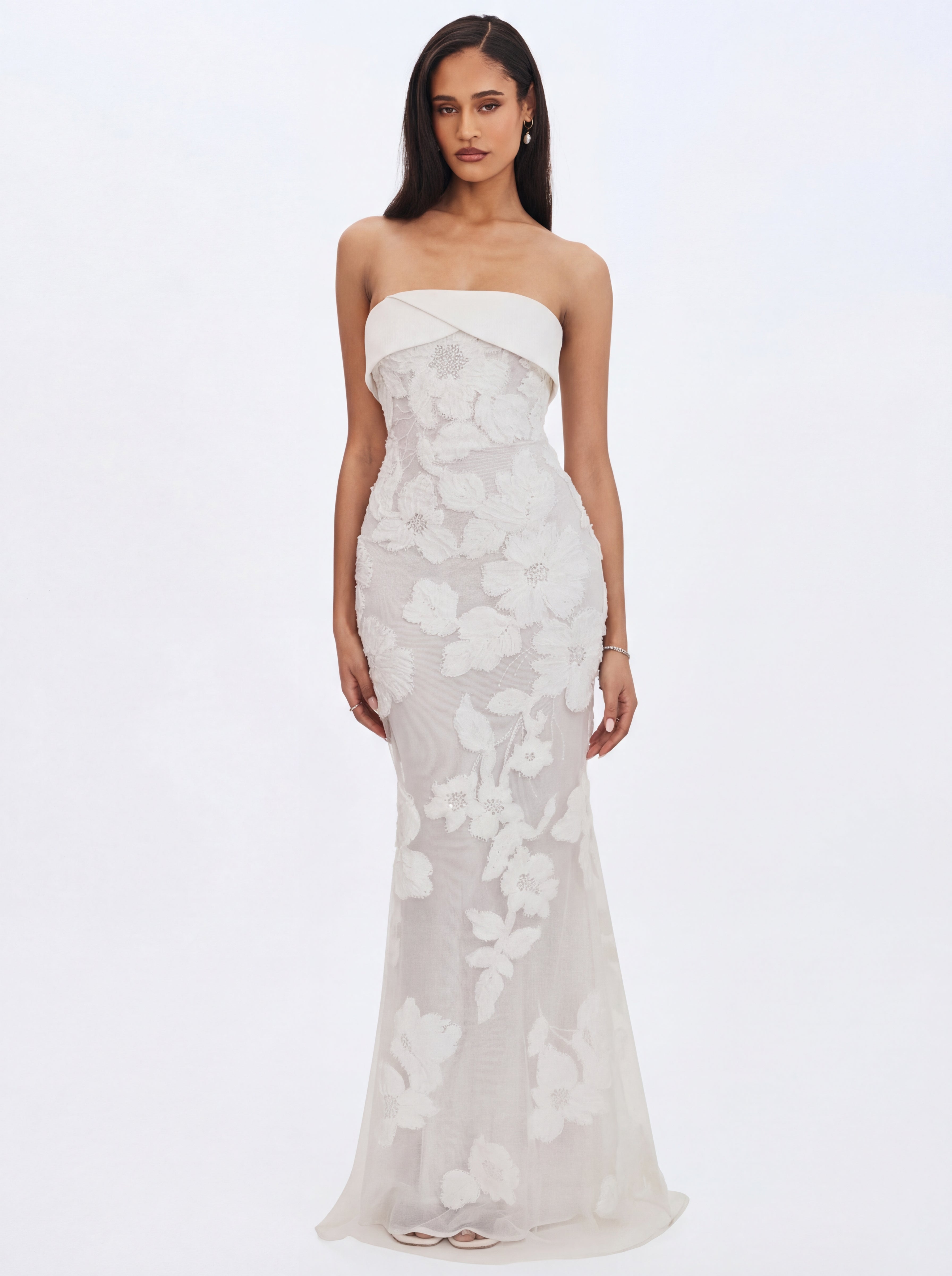 Raphaela White Floral Strapless Mermaid Wedding Dress (PREORDER)