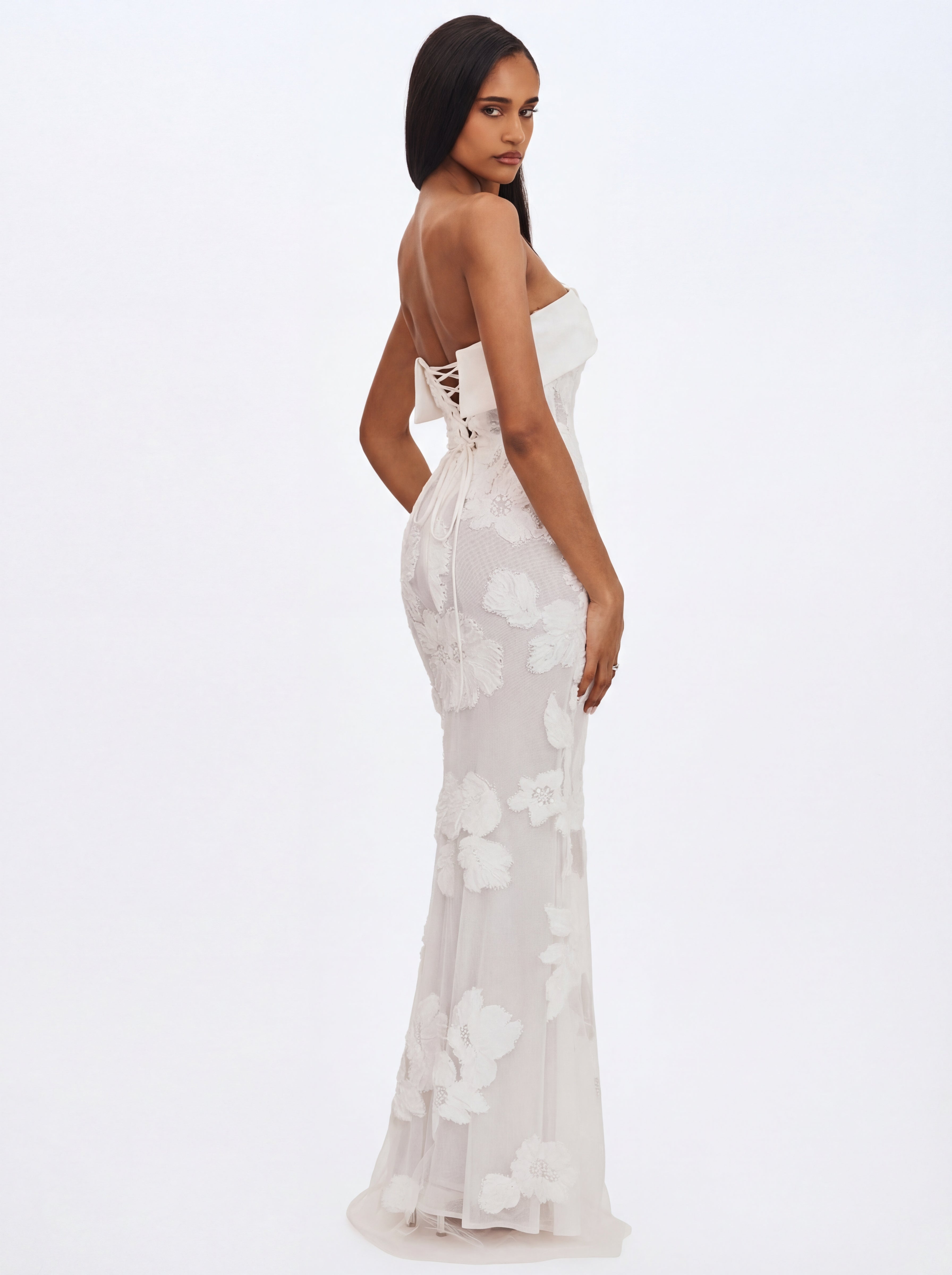 Raphaela White Floral Strapless Mermaid Wedding Dress (PREORDER)