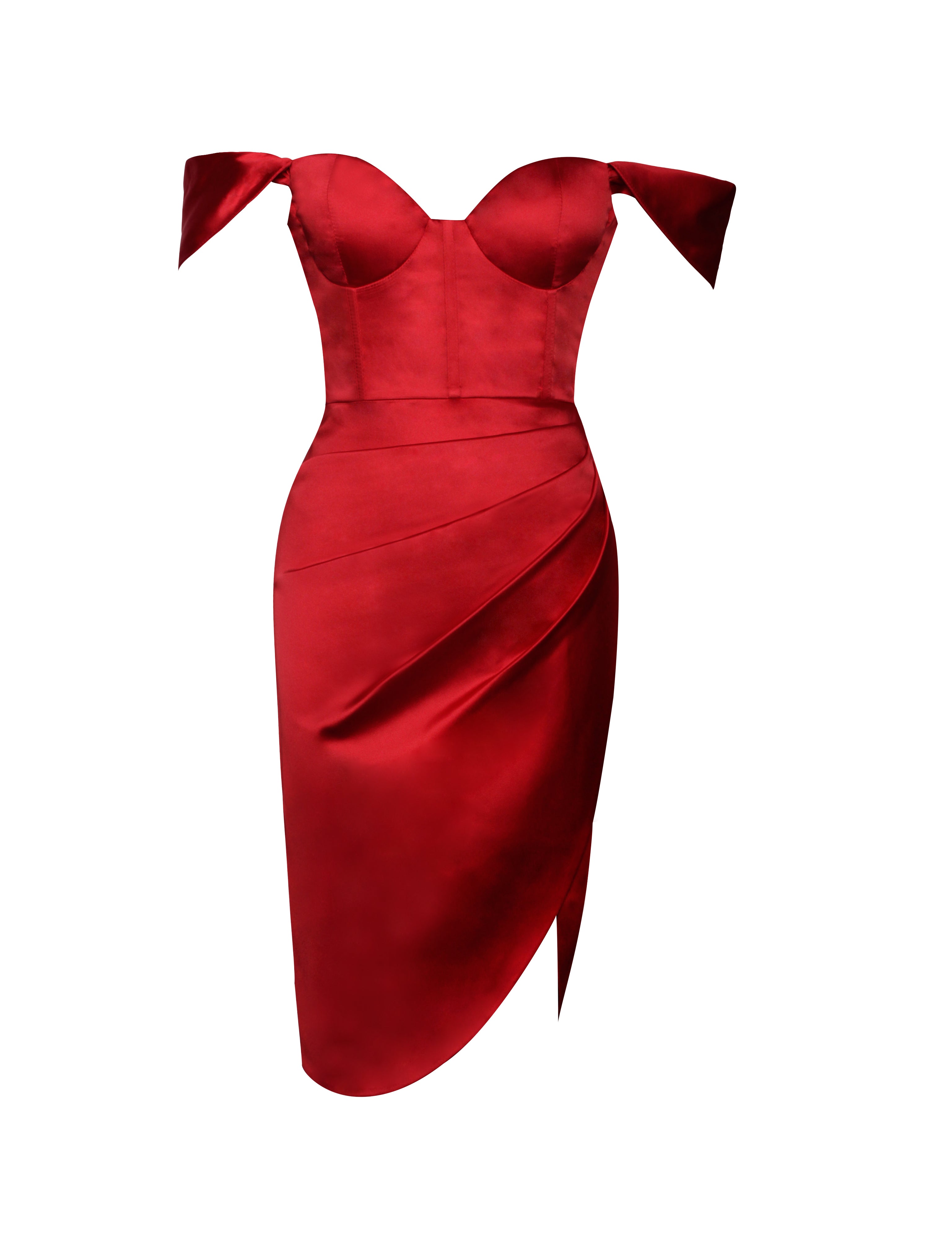 Hedy Red Satin Corset Dress (Archive Sale)