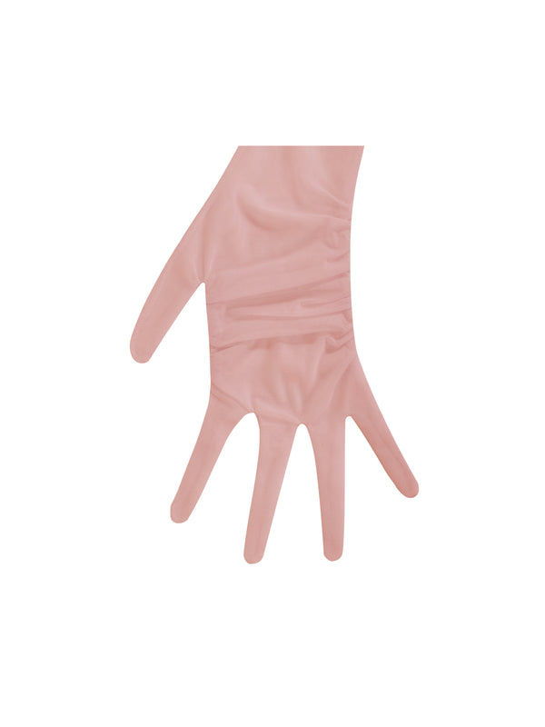 Qira Blush Mesh Opera-length Gloves