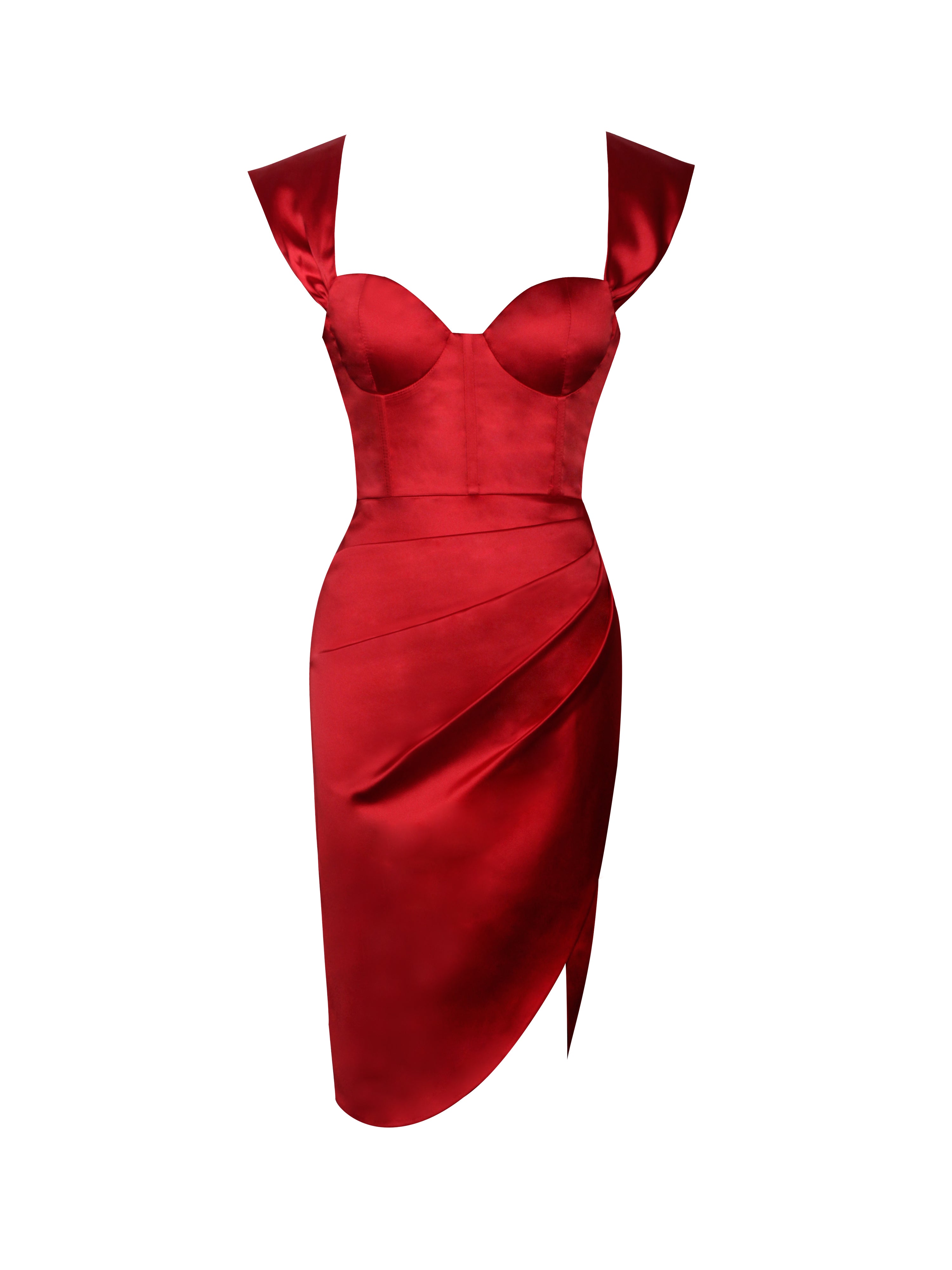 Hedy Red Satin Corset Dress (Archive Sale)