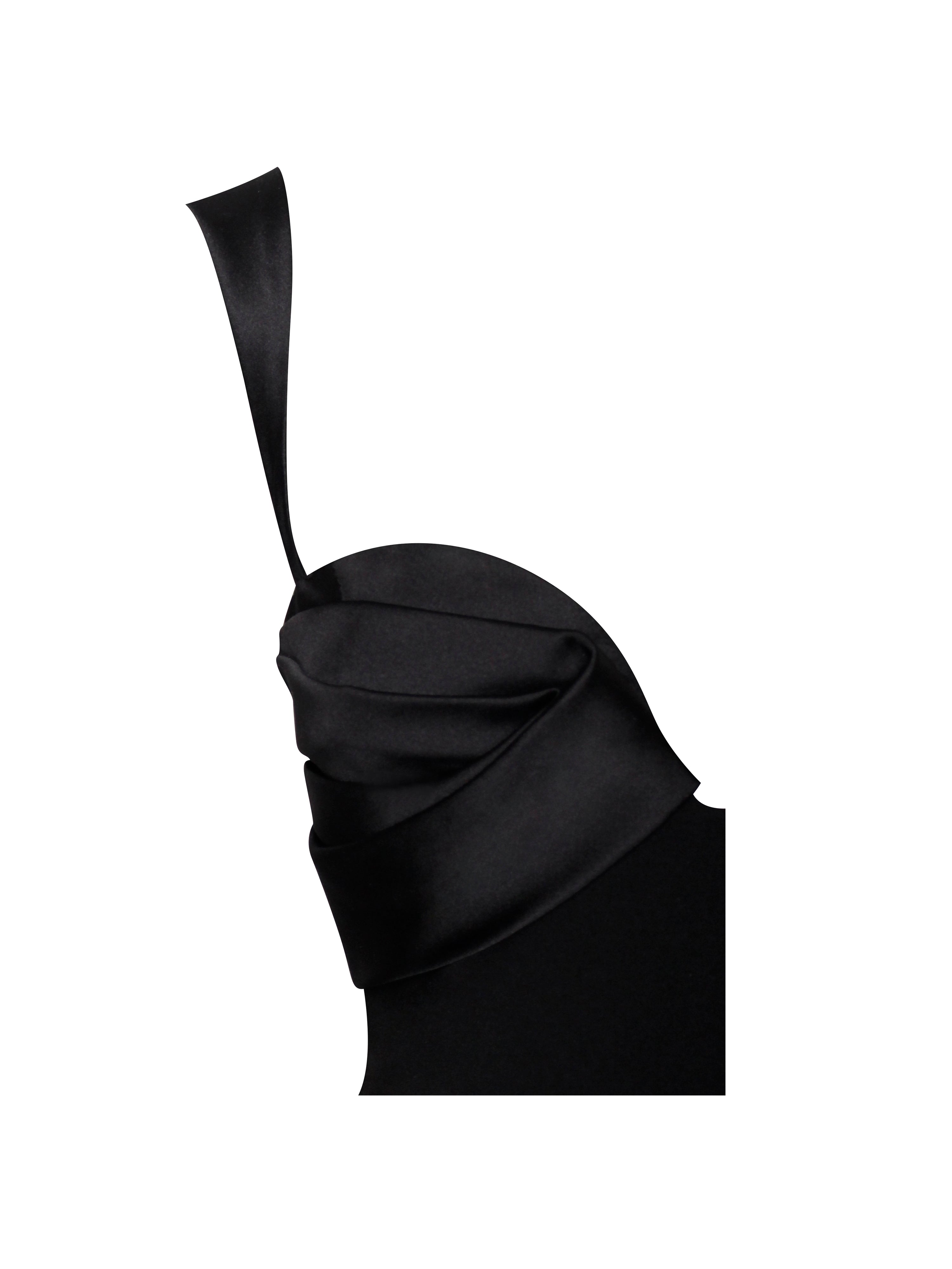 Onika Black Satin and Crepe Jumpsuit (Archive Sale)