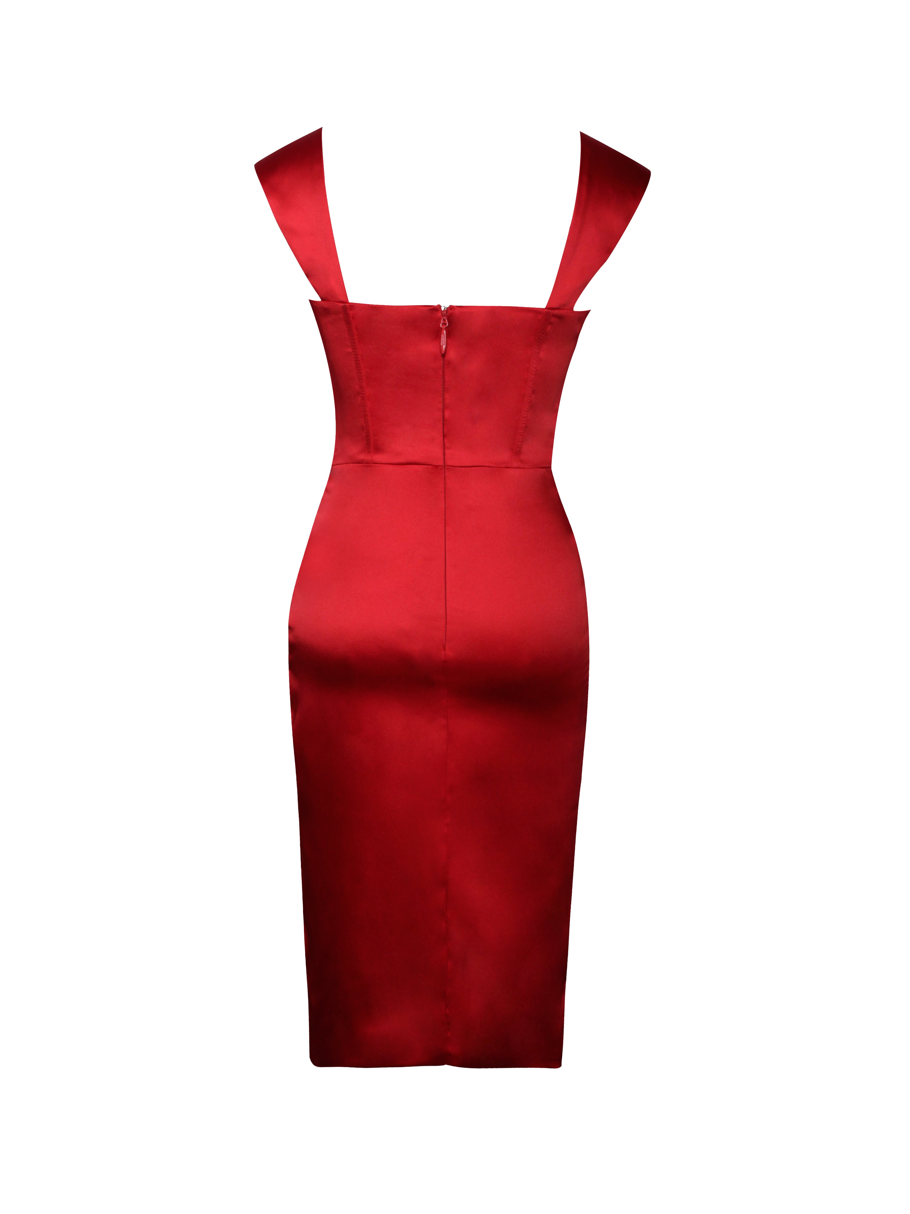 Hedy Red Satin Corset Dress (Archive Sale)