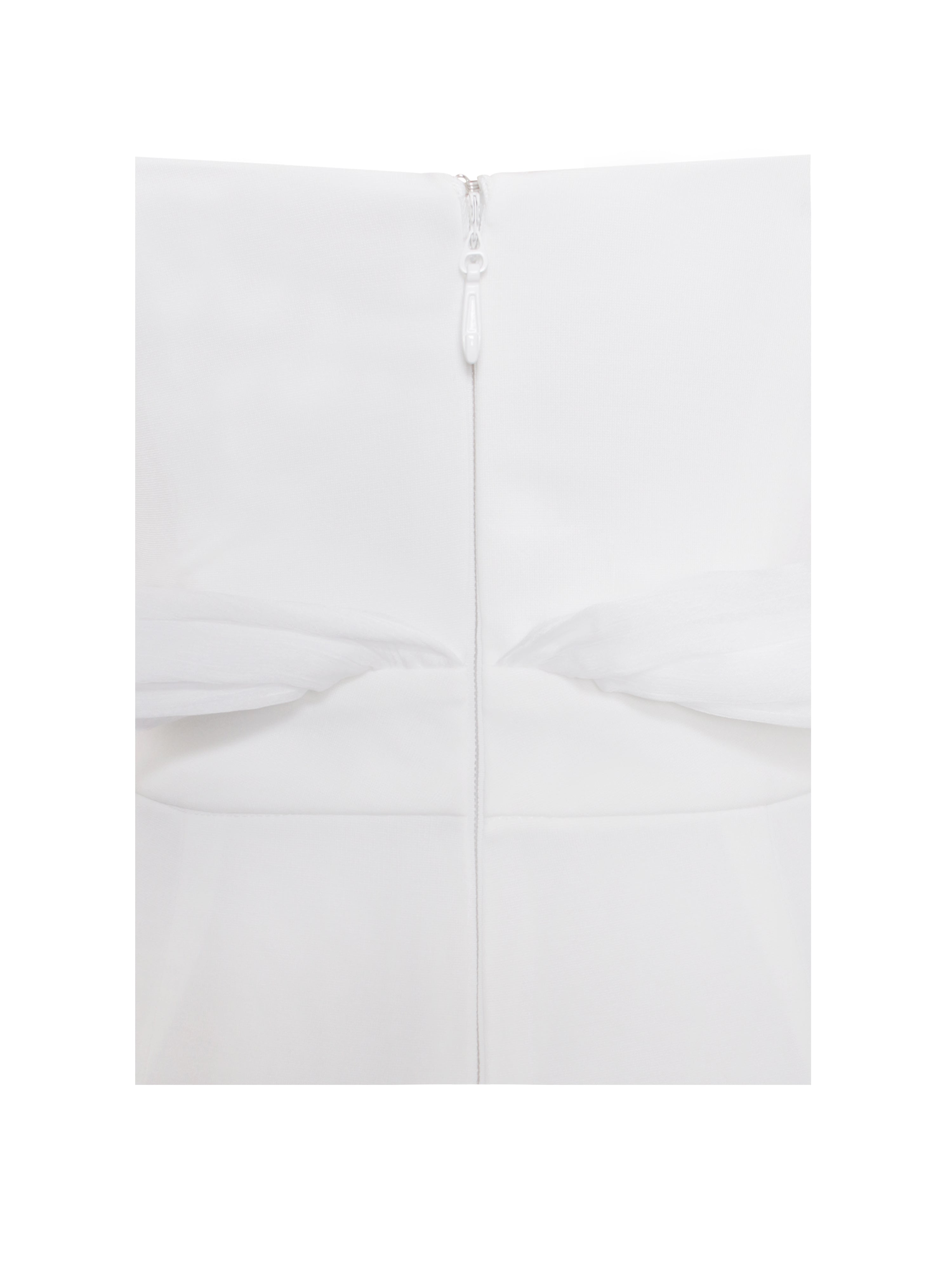 Sherlyn White Off Shoulder Flared Crepe Jumpsuit (Archive Sale)