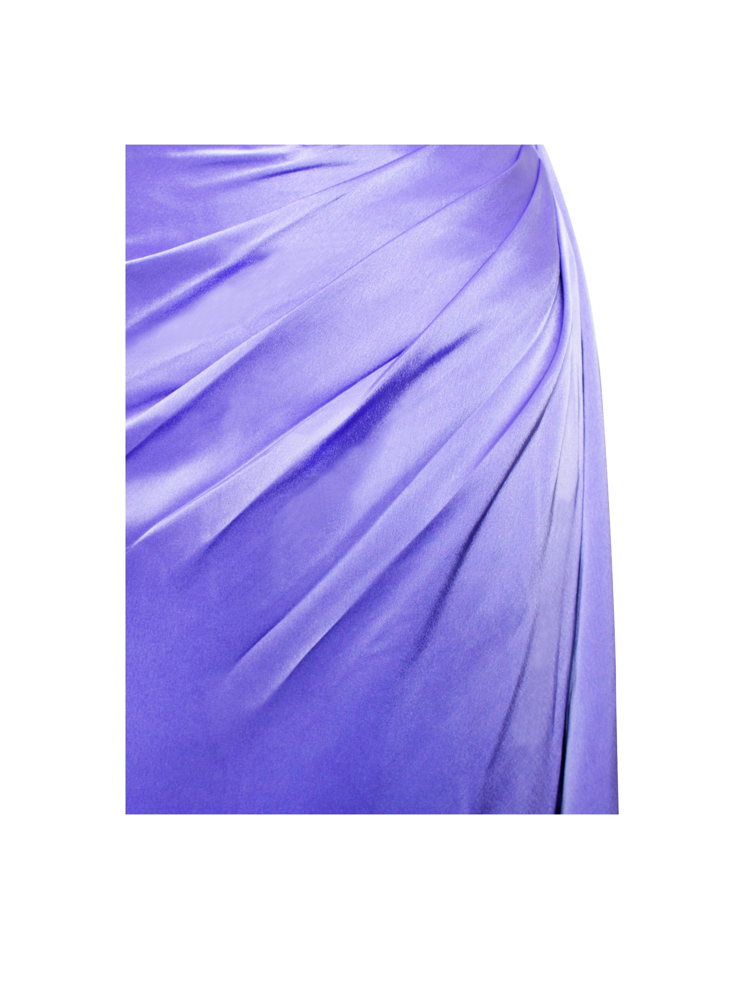 Prisa Very Peri High Slit Satin Corset Gown (Archive Sale)