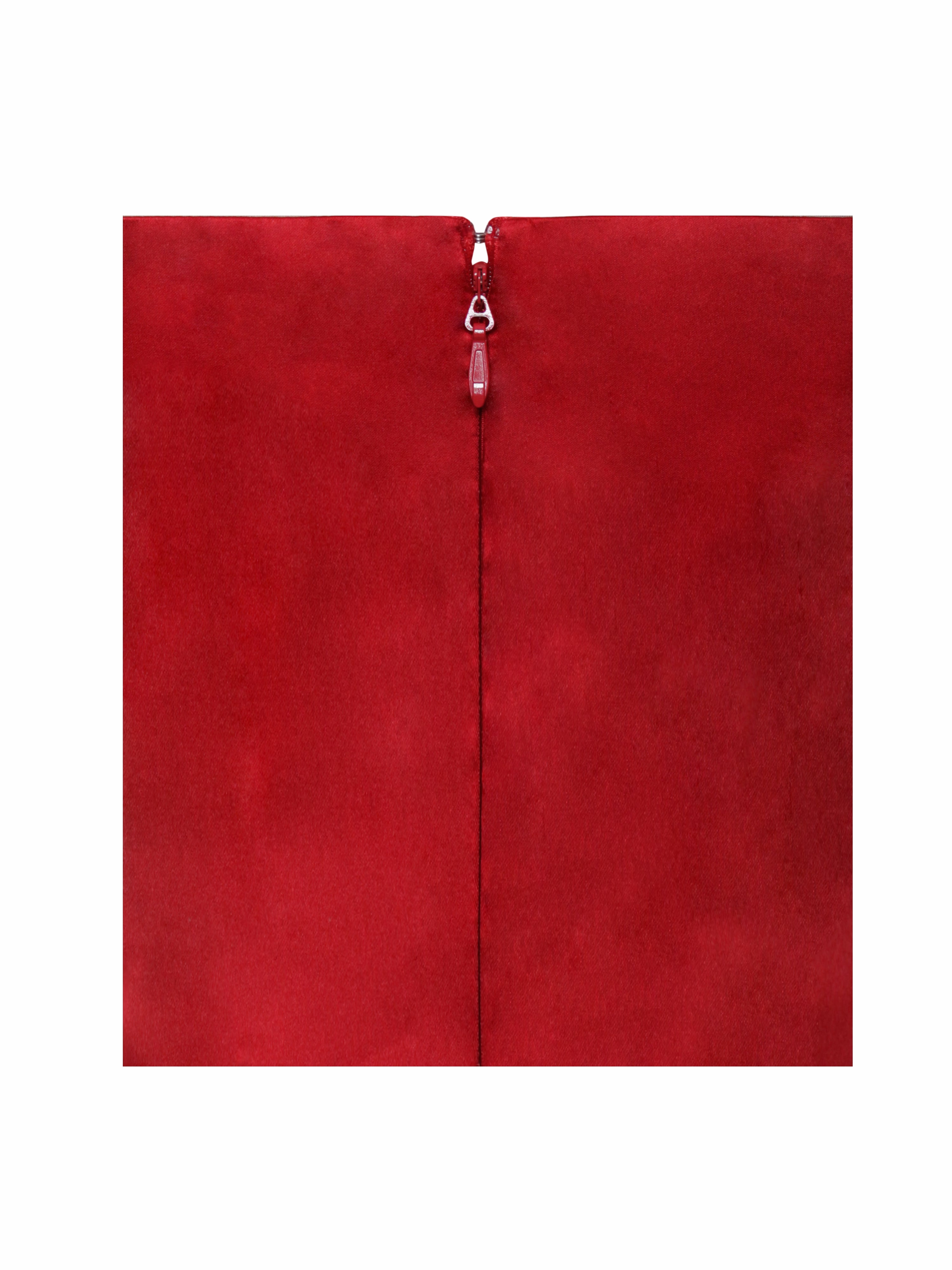 Onika Red Satin and Crepe Jumpsuit (Archive Sale)