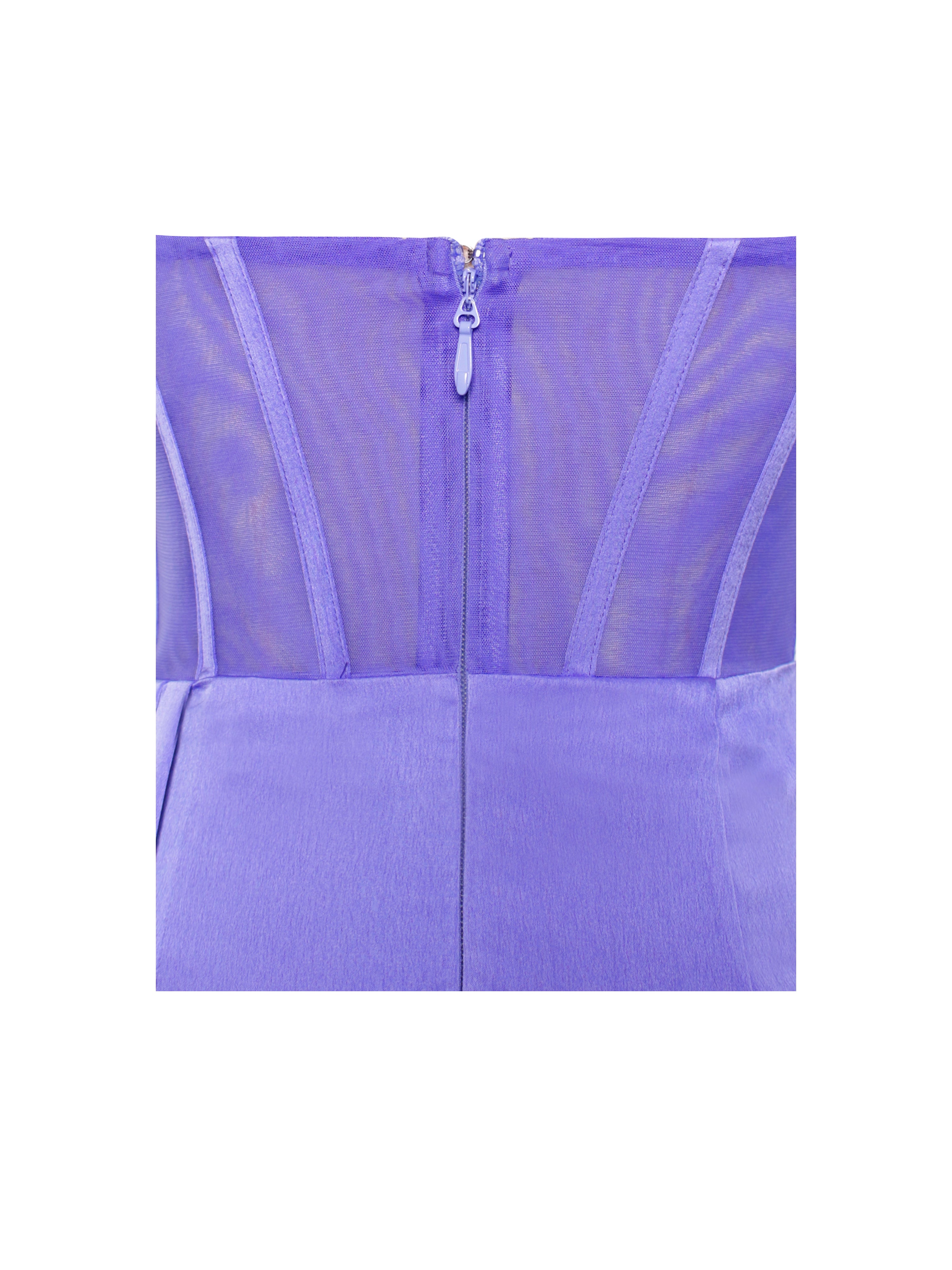 Prisa Very Peri High Slit Satin Corset Gown (Archive Sale)