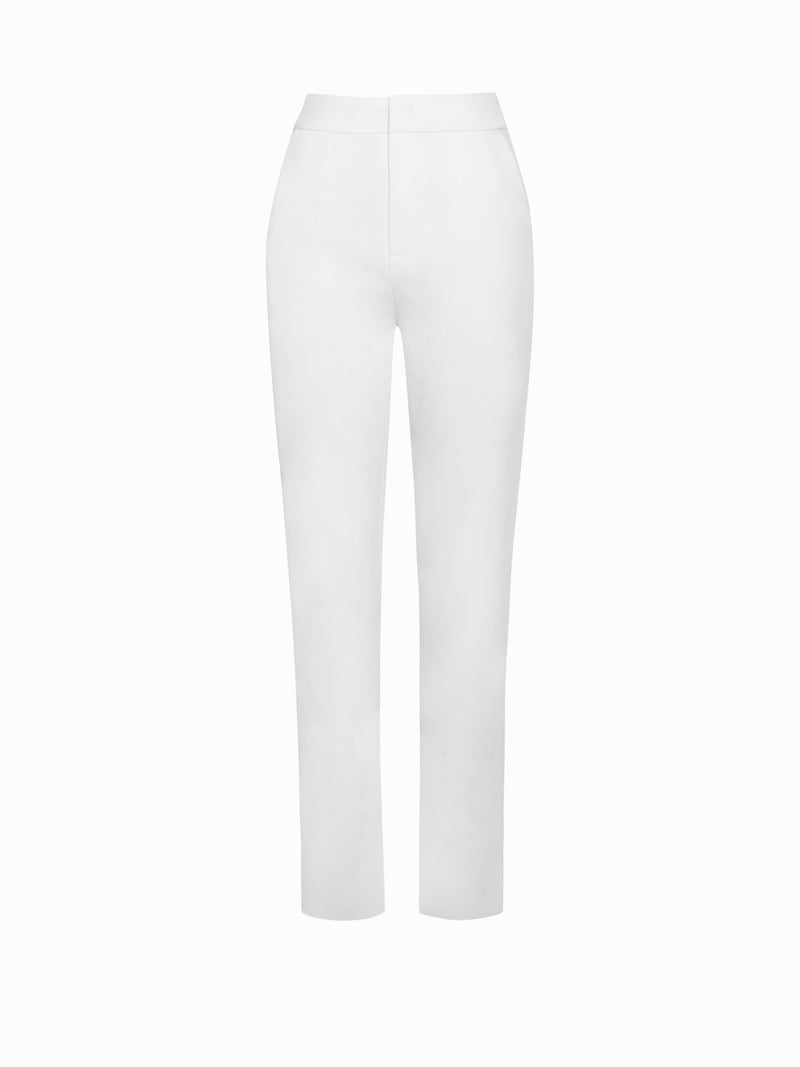 Vayla White Skinny Fit Crepe Trousers