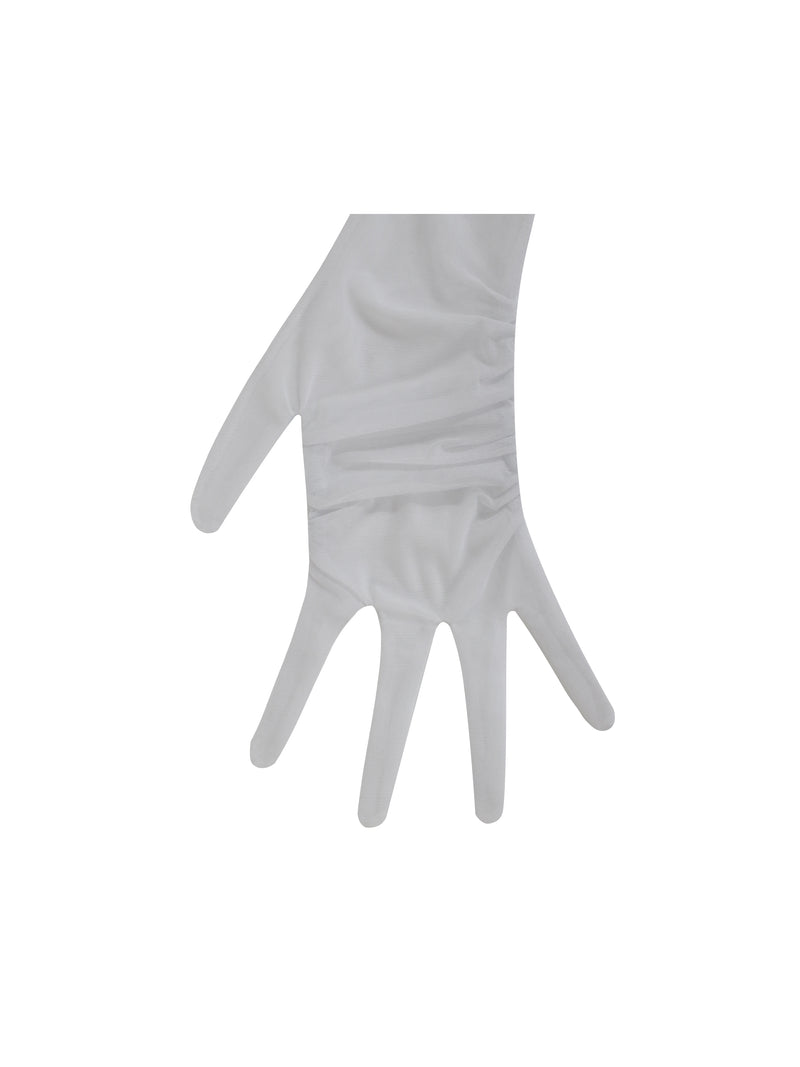 Qira White Mesh Opera-length Gloves