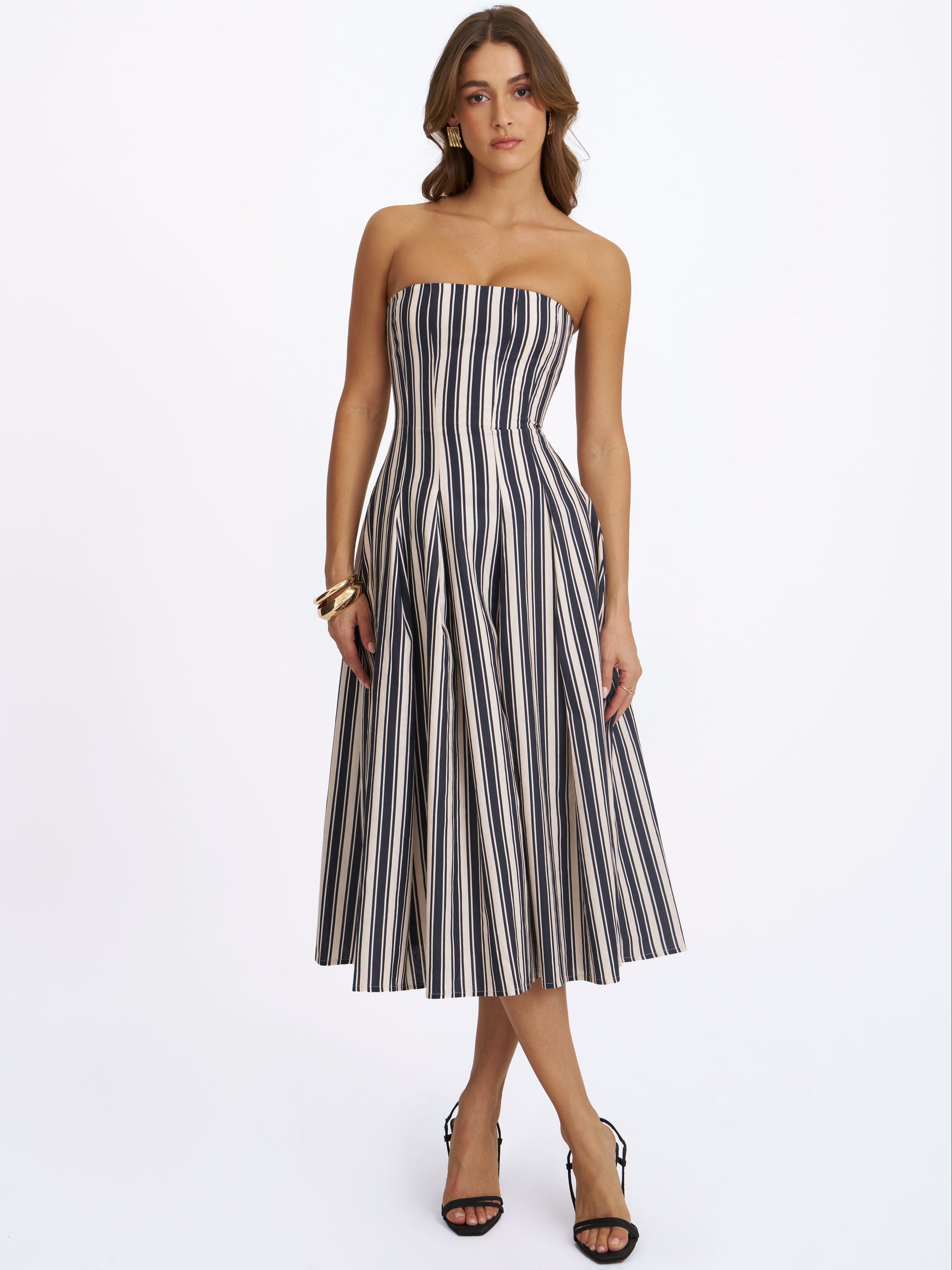 strapless open back dress Product | LSPACE Going Steady Midi