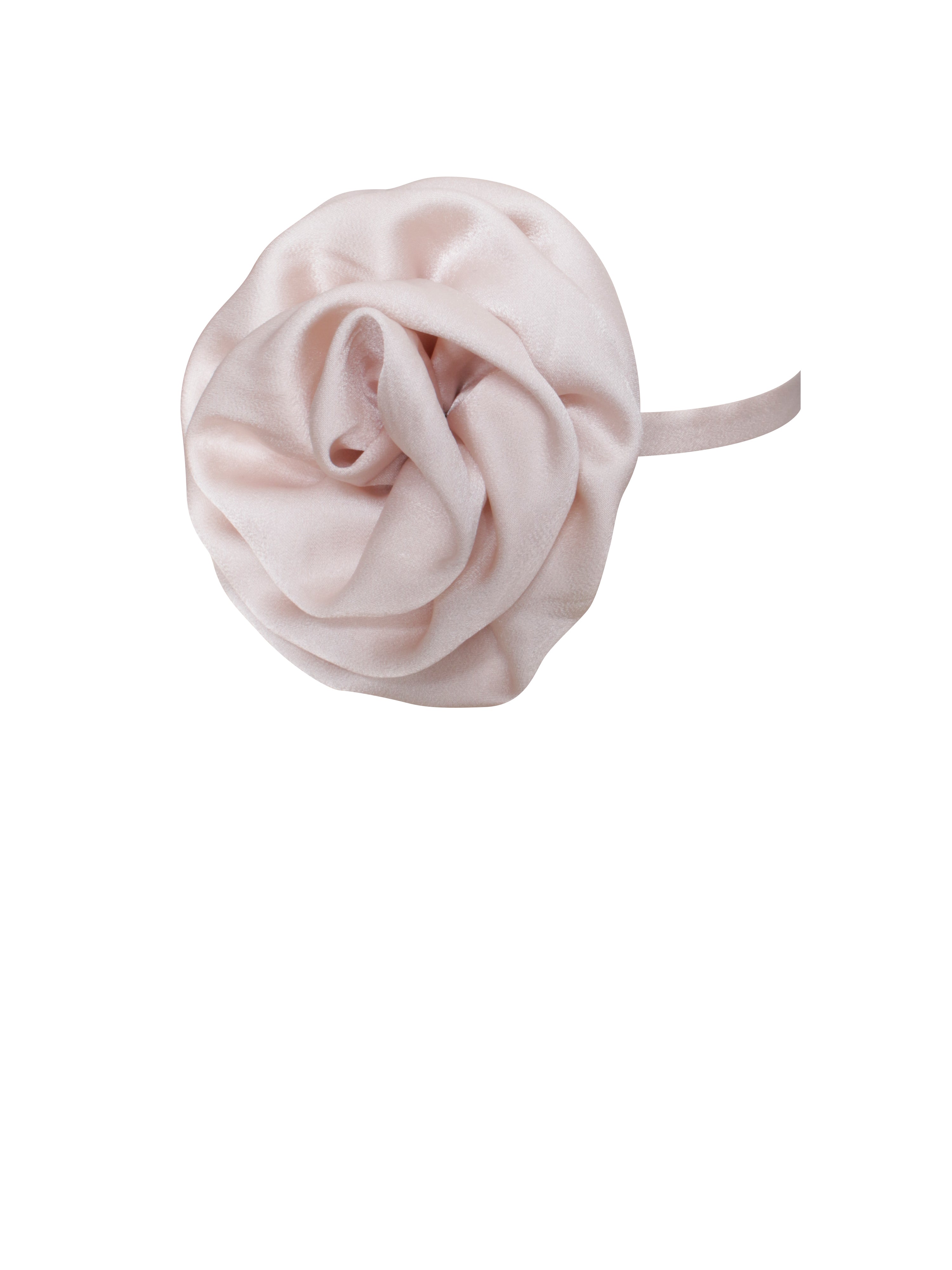 Vida Beige Satin Rose Flower Choker