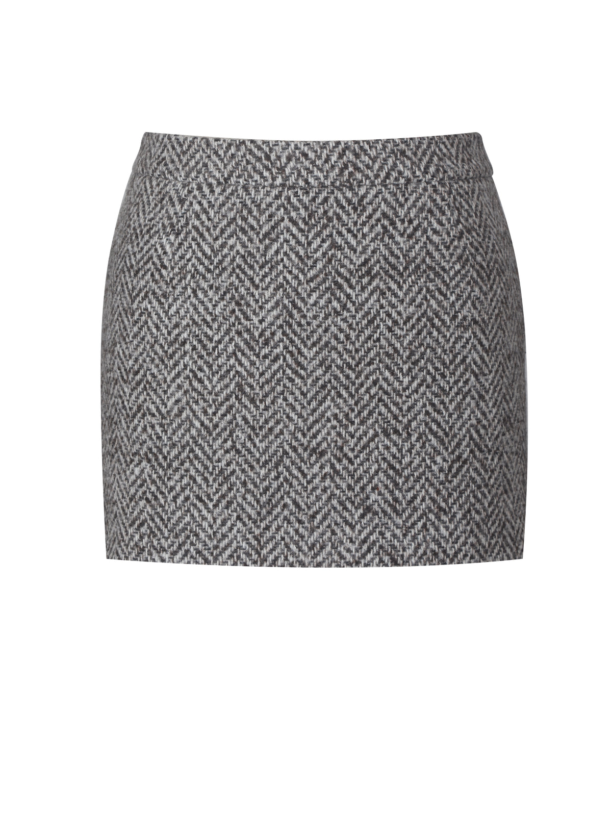 Sandra Brown & White Herringbone Mini Skirt