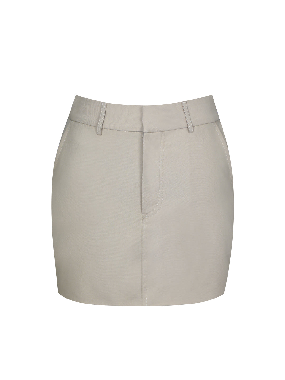 Zuli Tan Cotton Gabardine Mini Skirt
