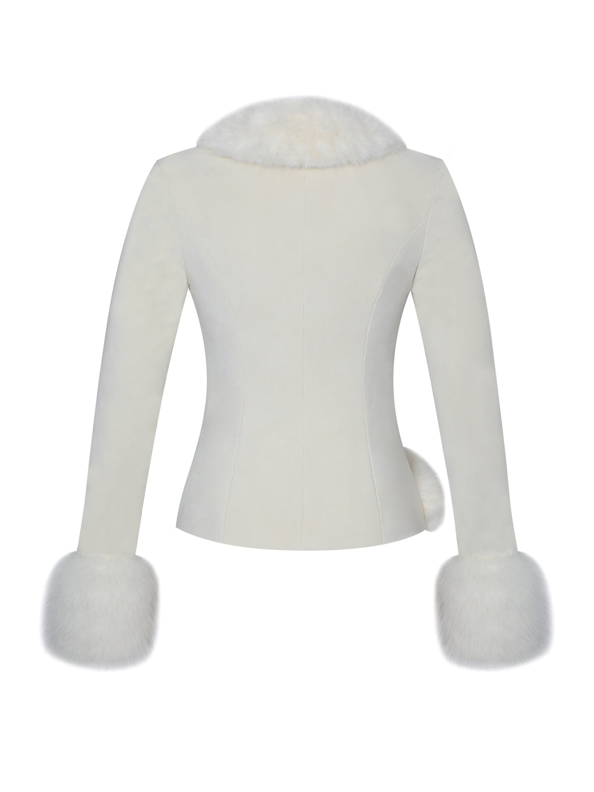 Adrian Cream Soft Leather Fur-Trimmed Top