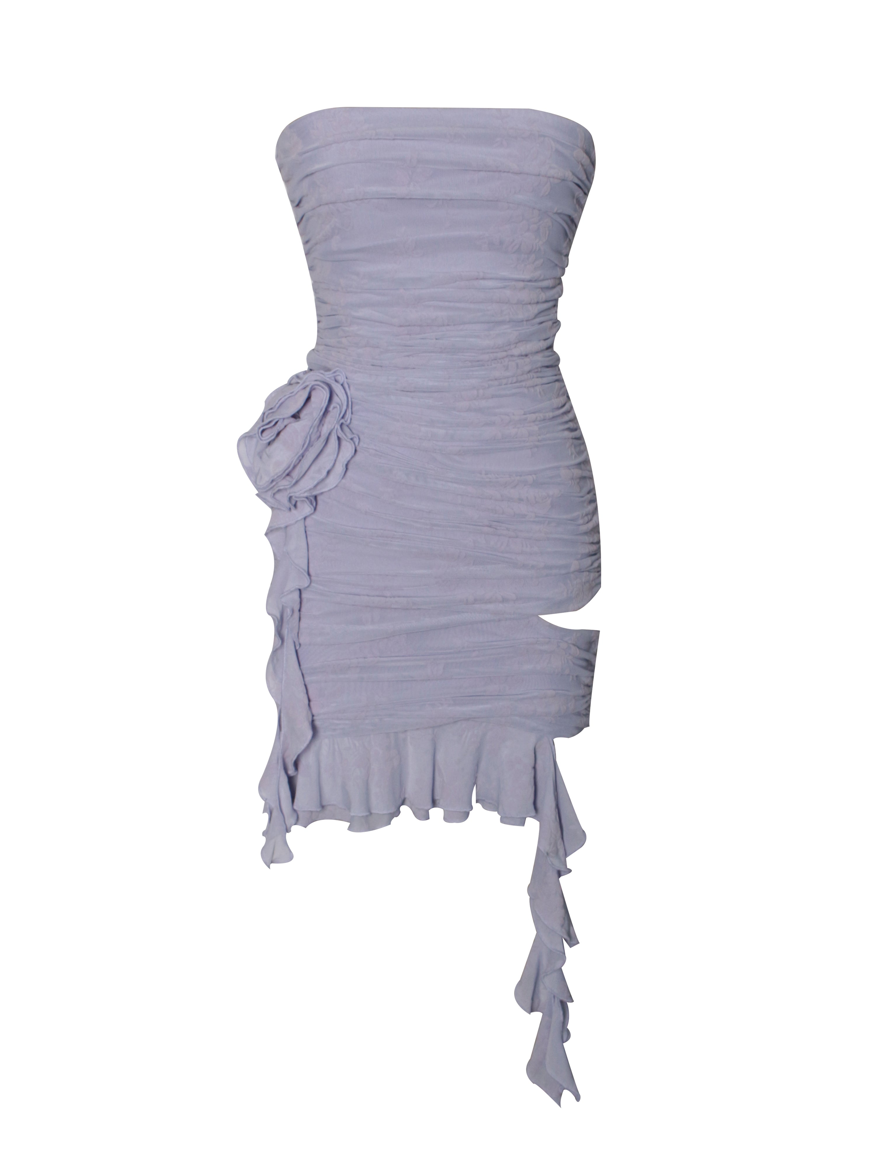 Talulla Light Orchid Ruffle Draping Cutout Dress