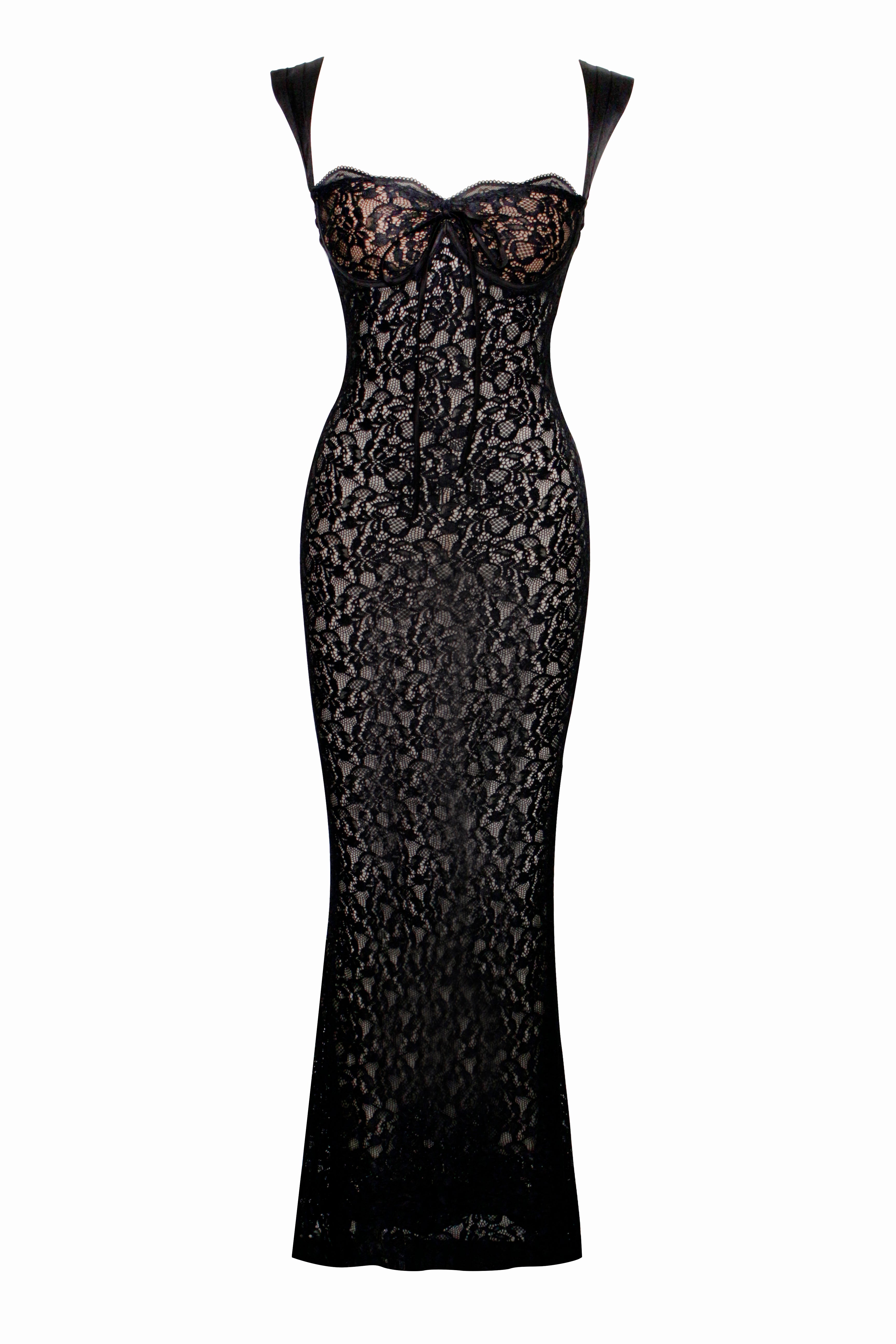 Veronica Black Lace Maxi Dress – Miss Circle