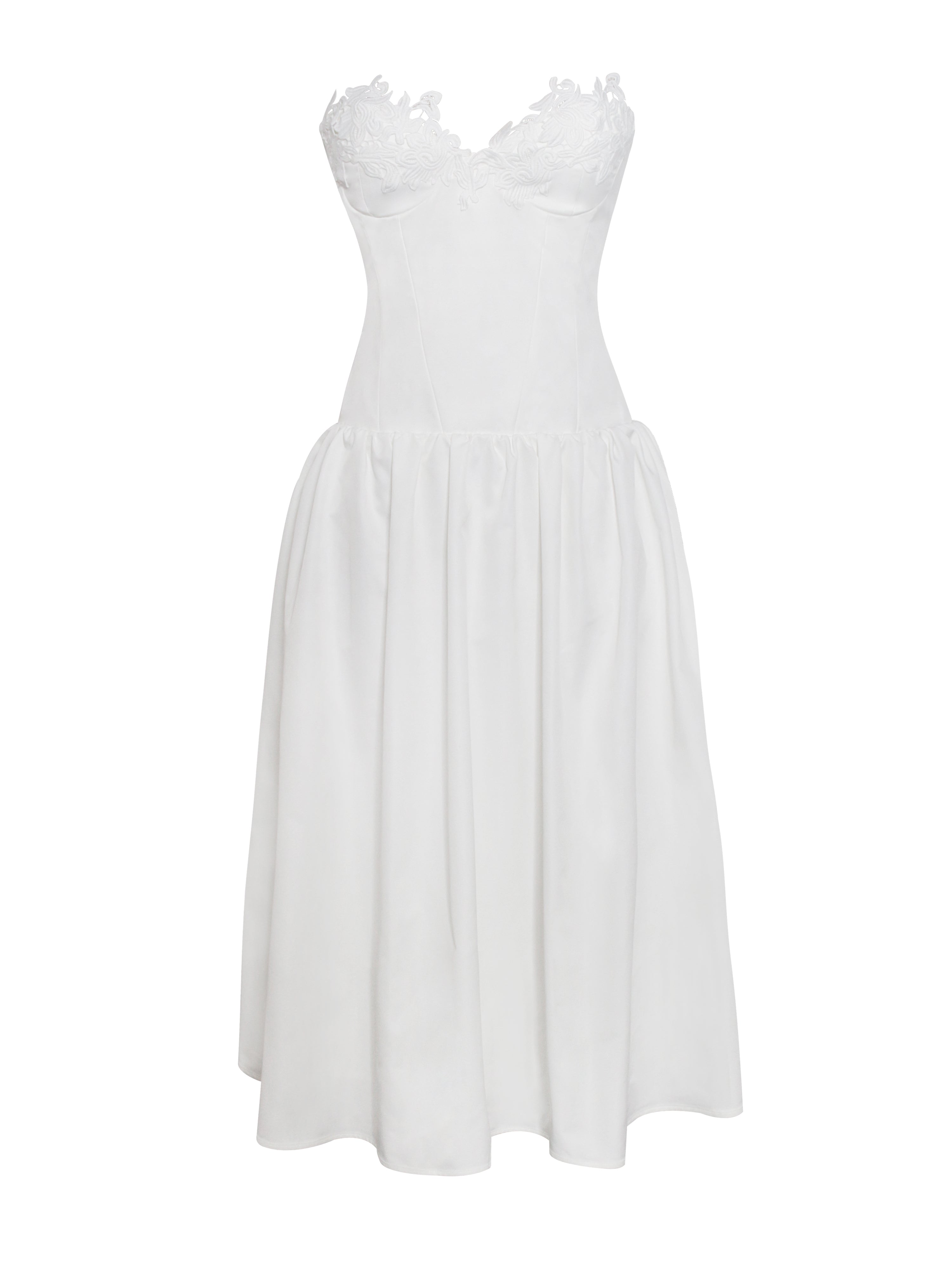 Rowan White Lace Drop Waist Corset Sundress