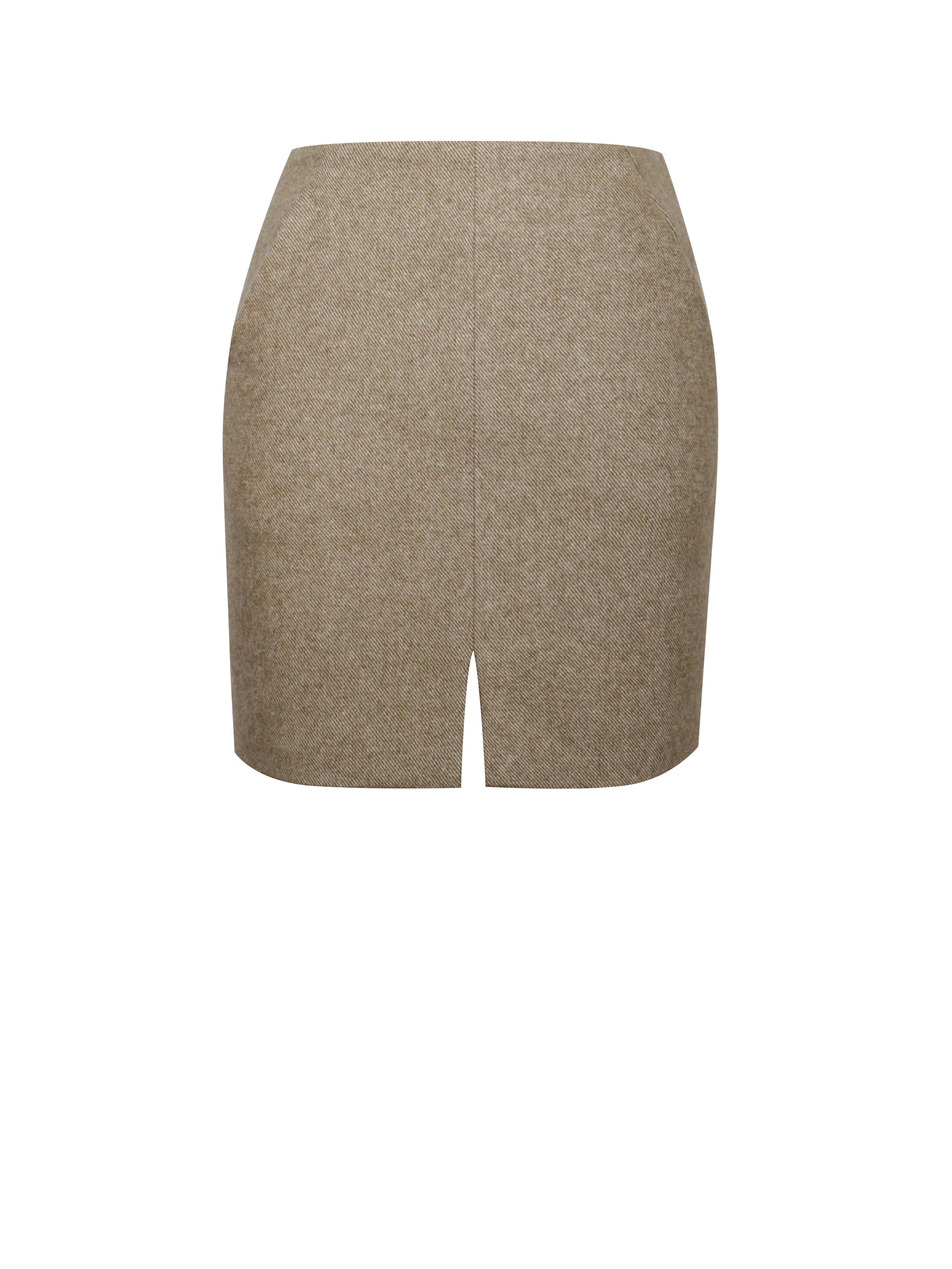 Braylee Vintage Bodycon Twill Wool Blend Mini Skirt