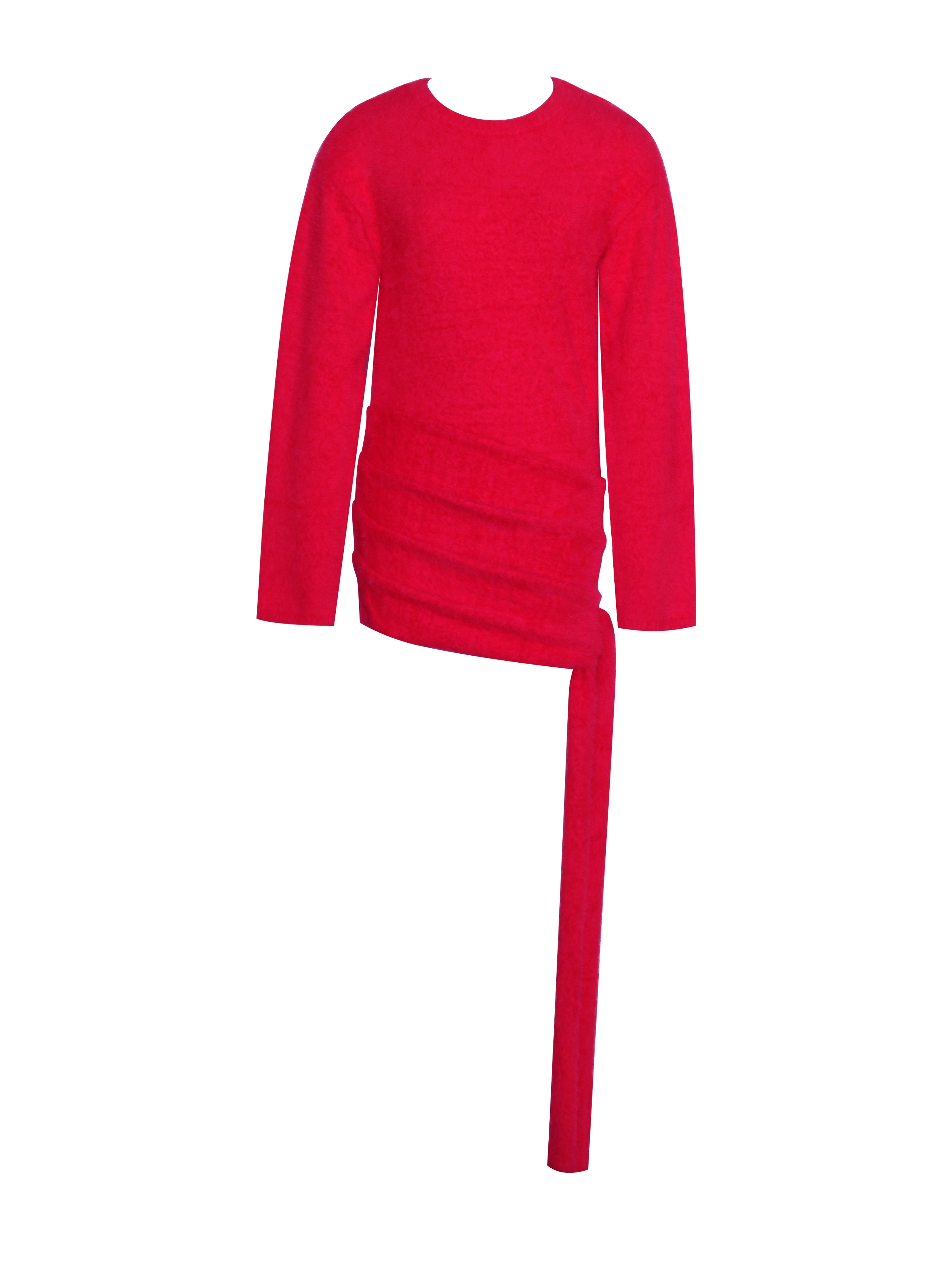 Keira Red Knit Long Sleeve Backless Sweater Dress