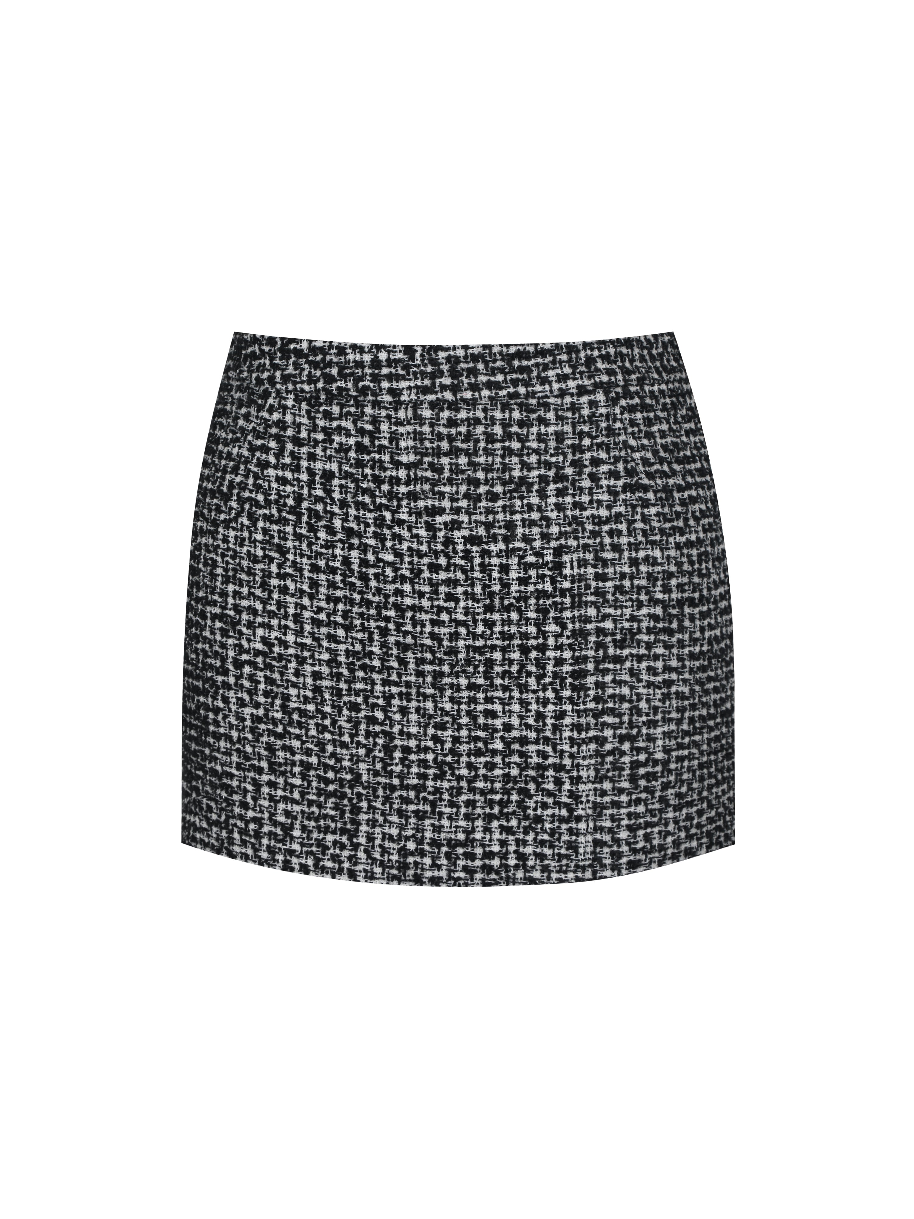 Sandra Black & White Tweed Mini Skirt
