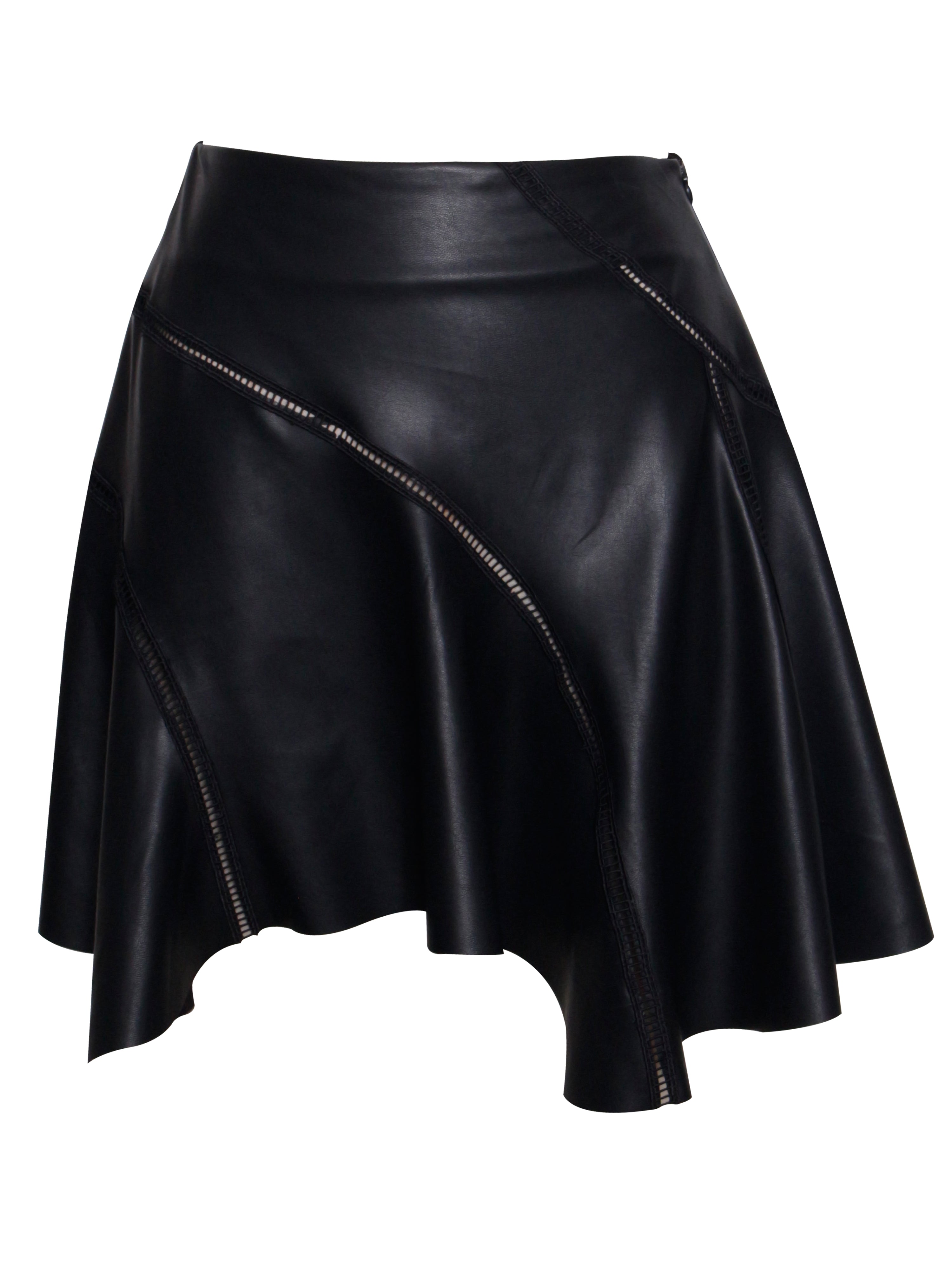 Mariah Black Vegan Leather Mini Skirt