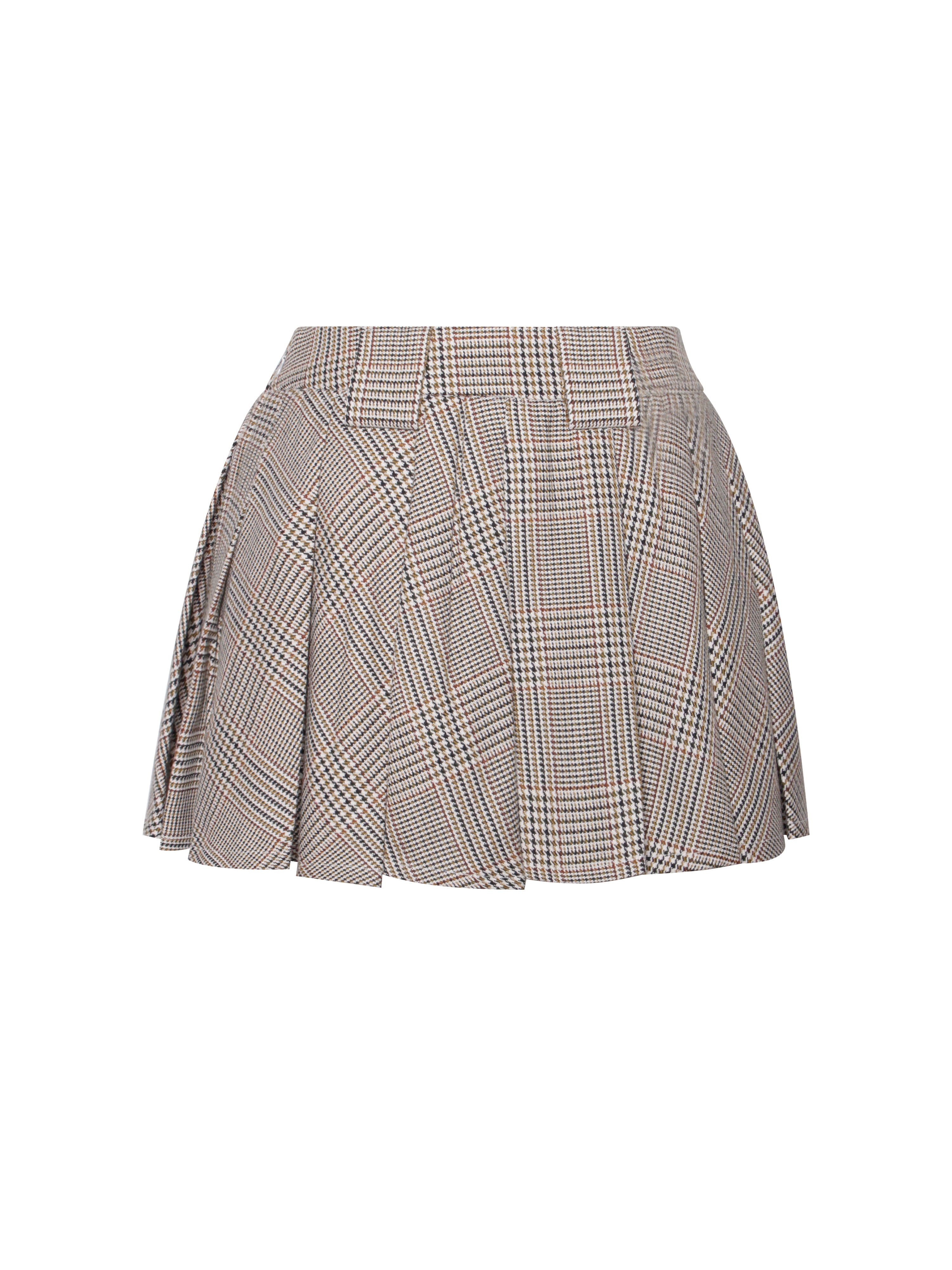 Oaklyn Plaid Pleated Mini Skirt with Inside Shorts