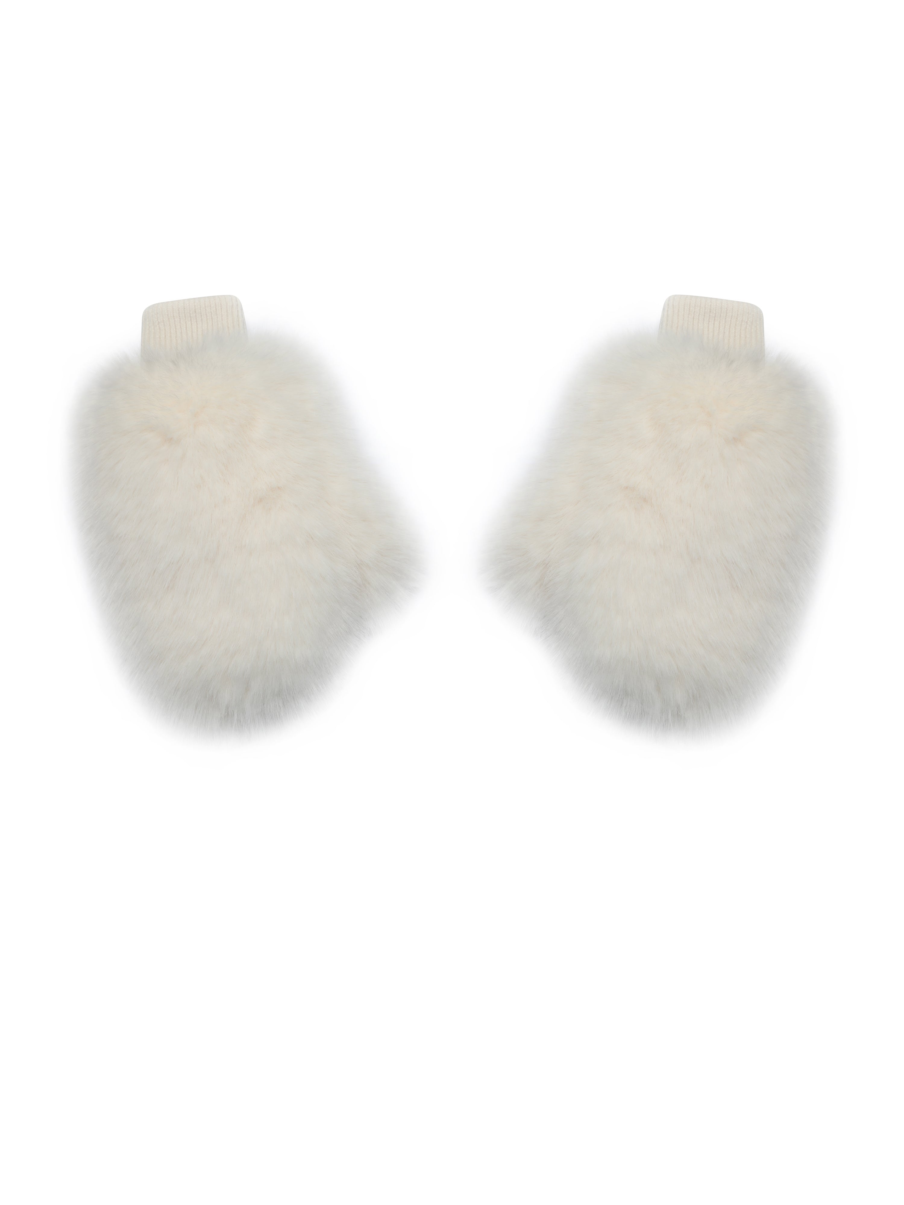 Katia White Faux Fur Mittens