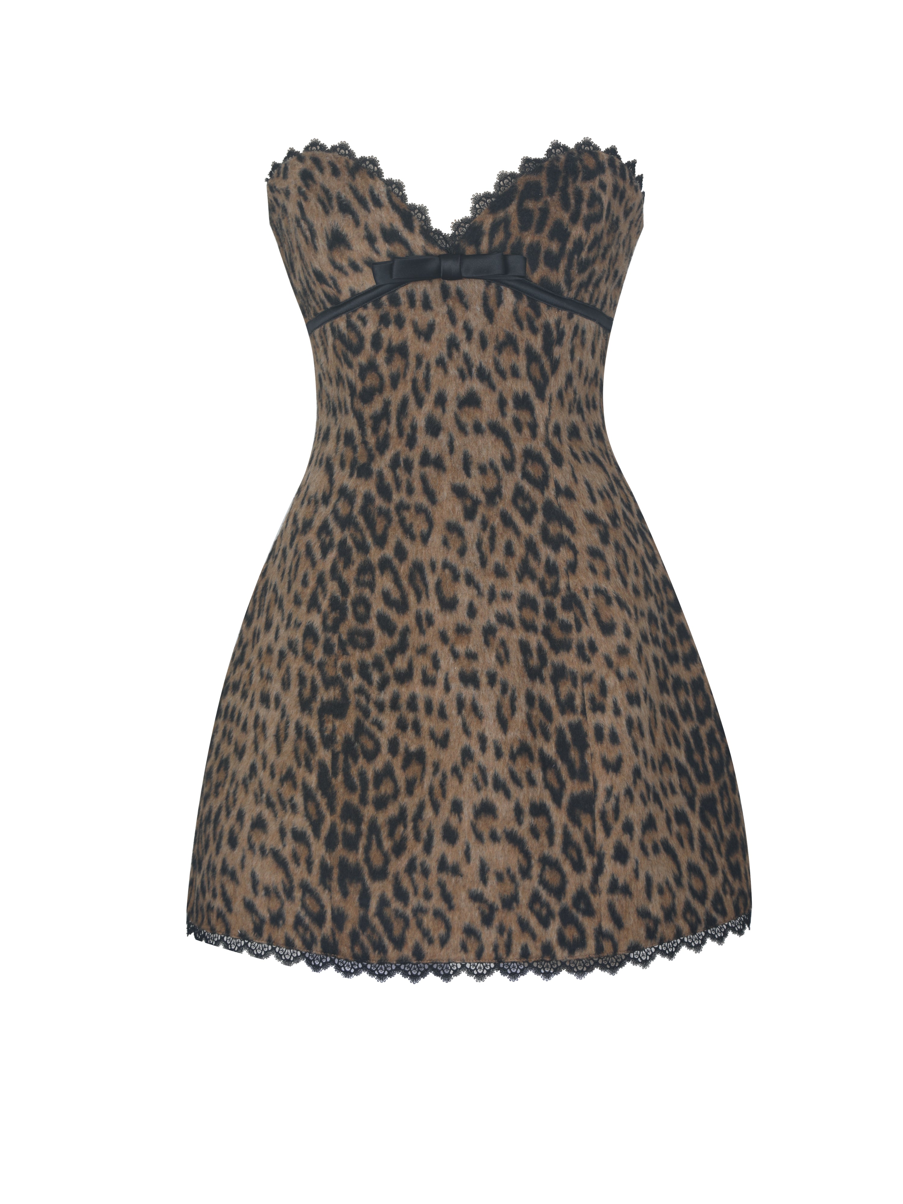 Ximena Cheetah Sweetheart Mini Dress