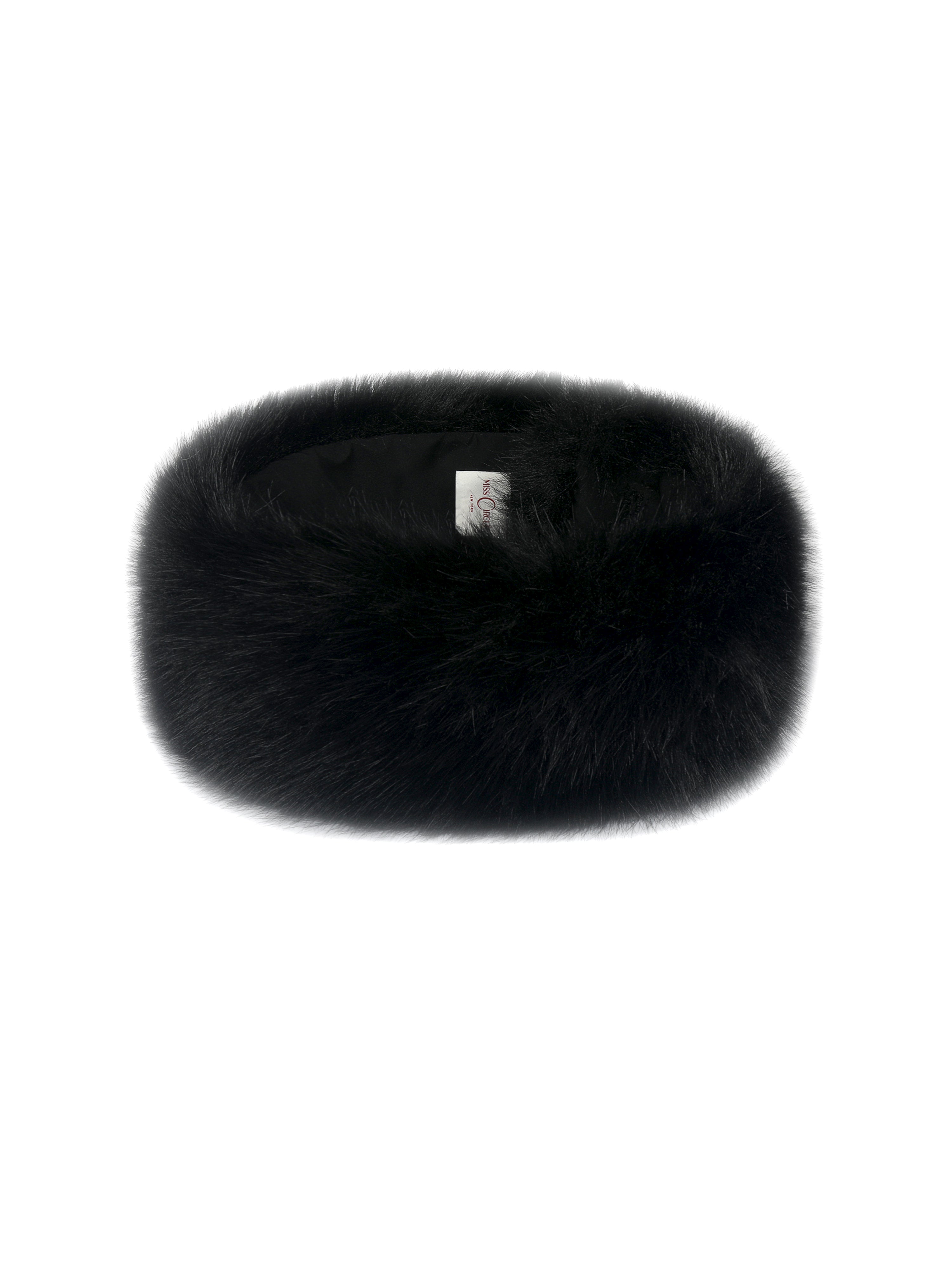 Miss Circle Black Wrap Around Vegan Fur Hat