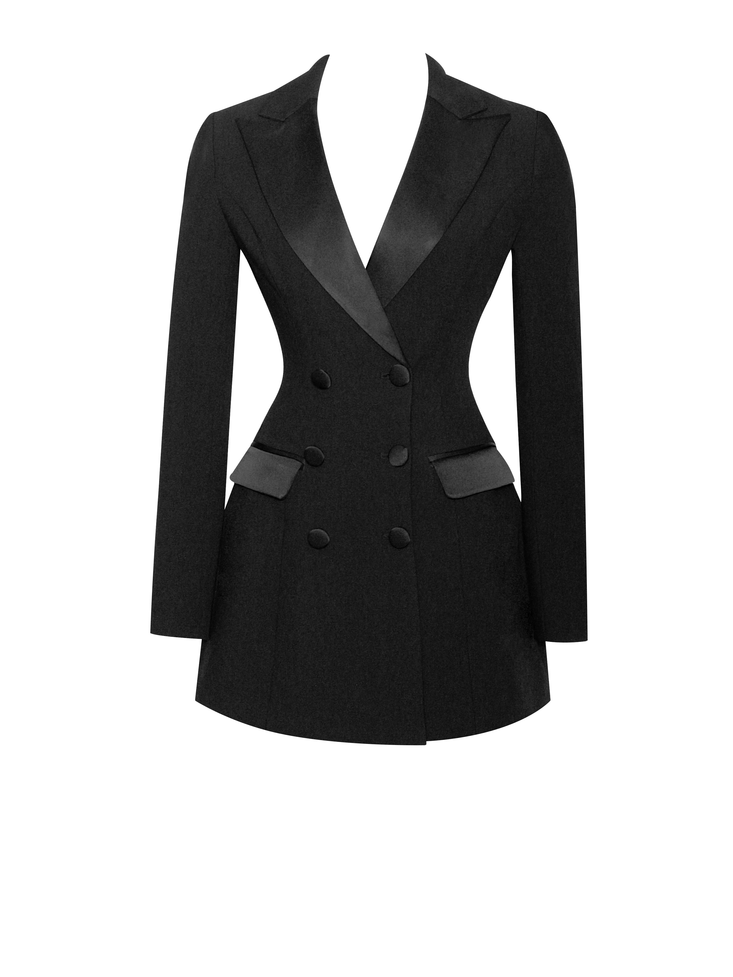 Miss Circle Calista Black Stretch Crepe Blazer Dress XS Miss Circle Calista Black Stretch Crepe Blazer Dress XS