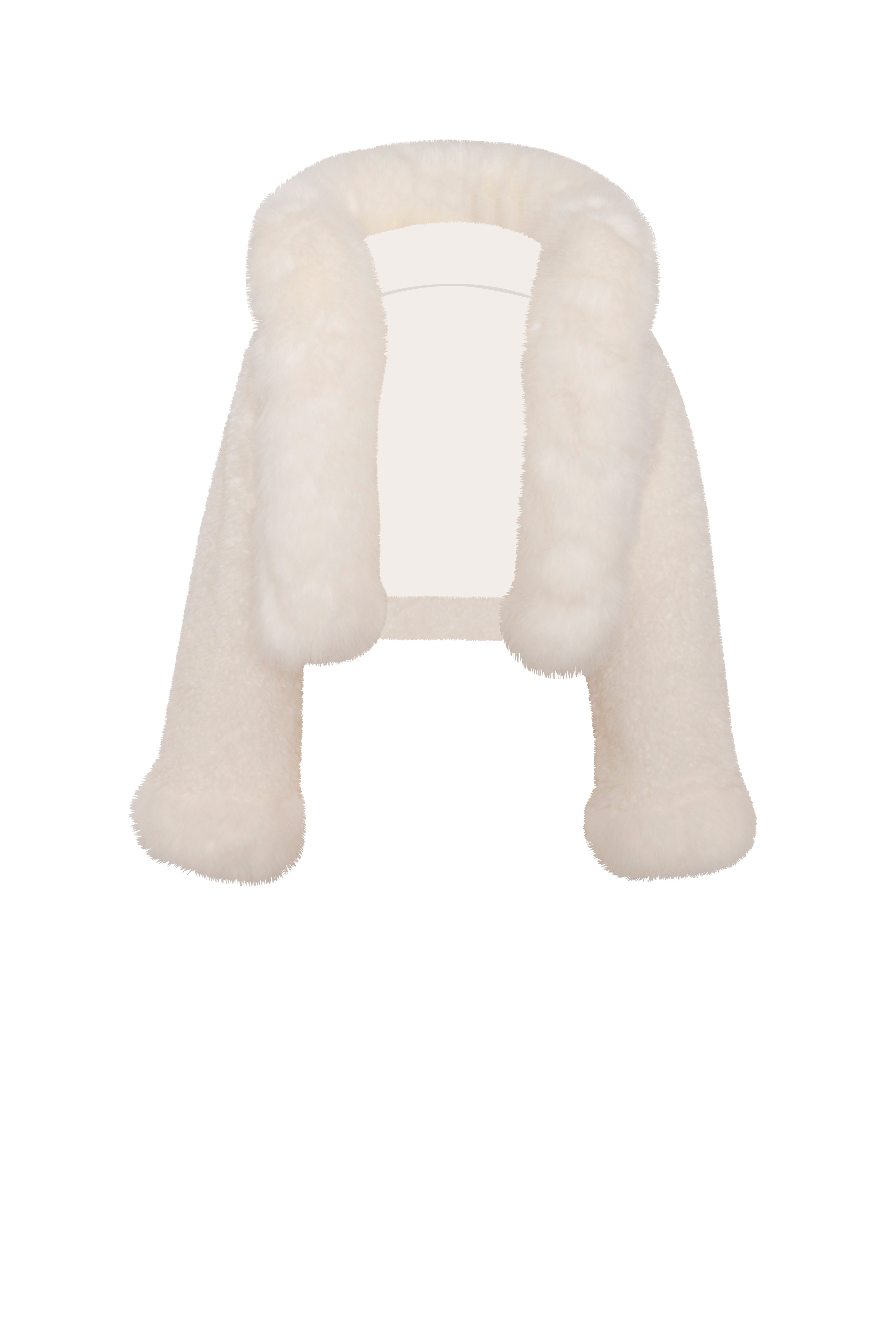 Kali Cropped Faux Fur Jacket With Hood