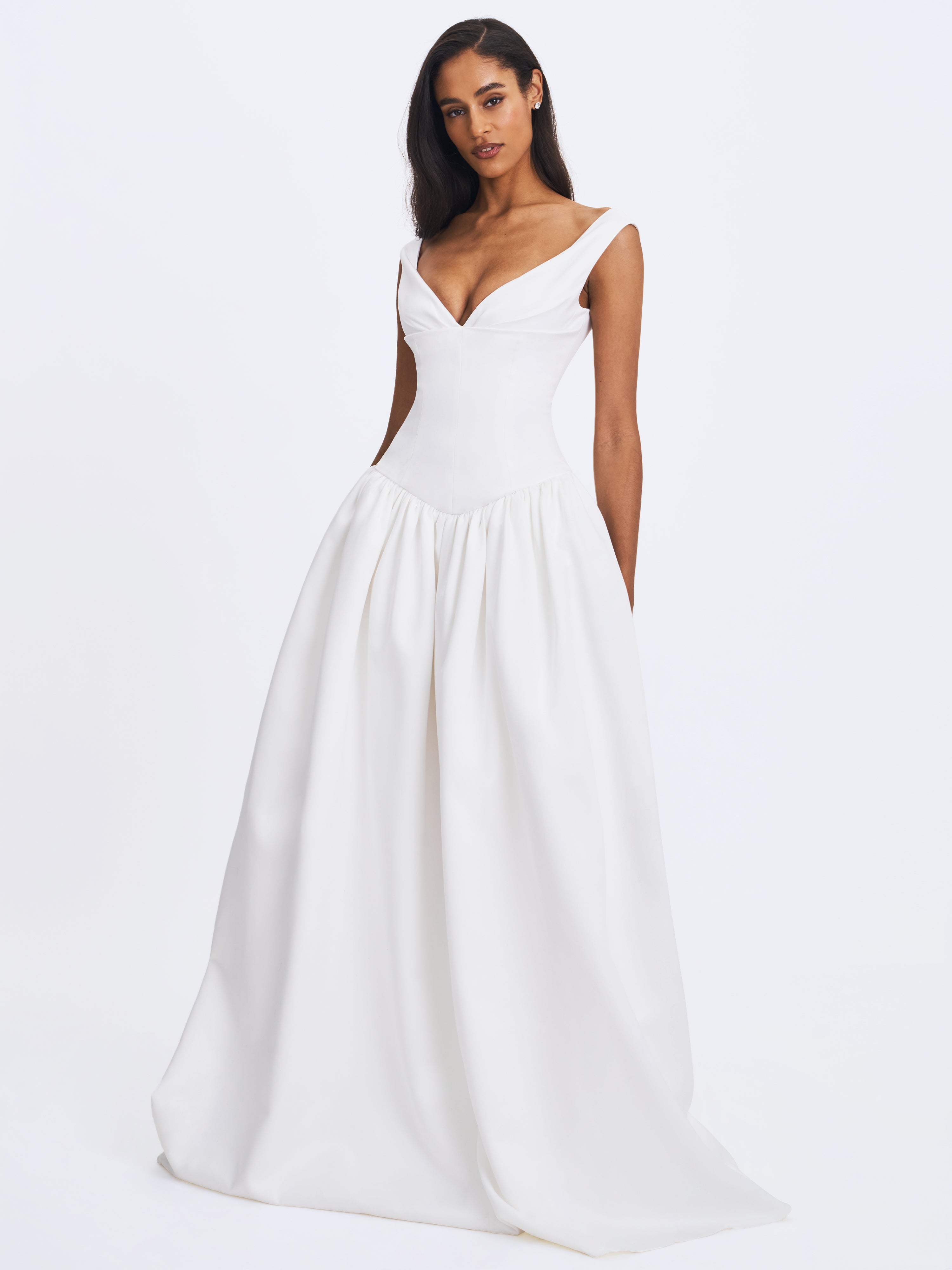 Siena White Satin Sweetheart Wedding Gown