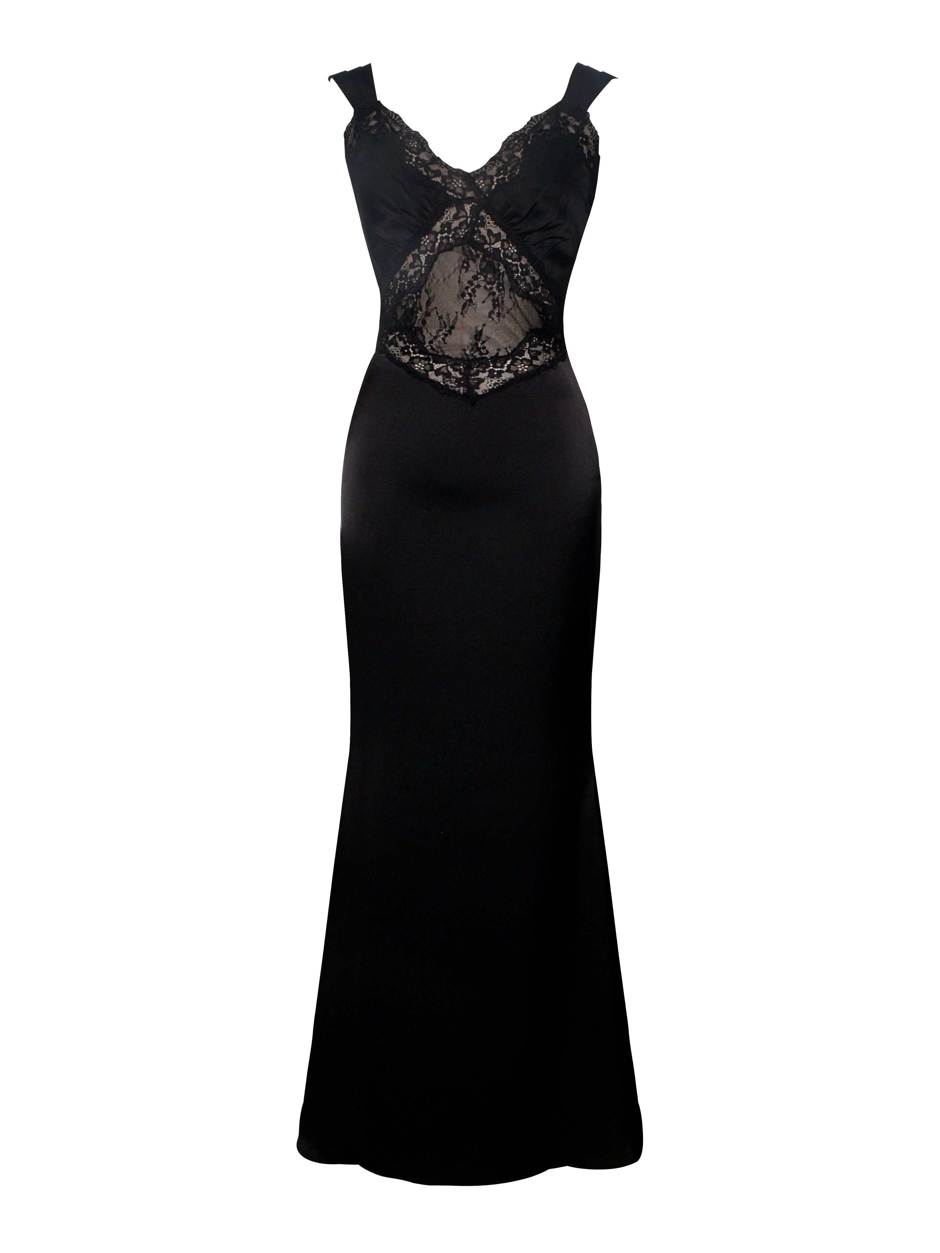 Camila Black Satin and Lace Maxi Dress – Miss Circle