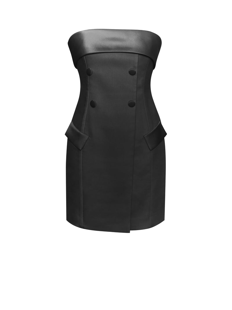 Dalilah Black Double Breast Mini Dress