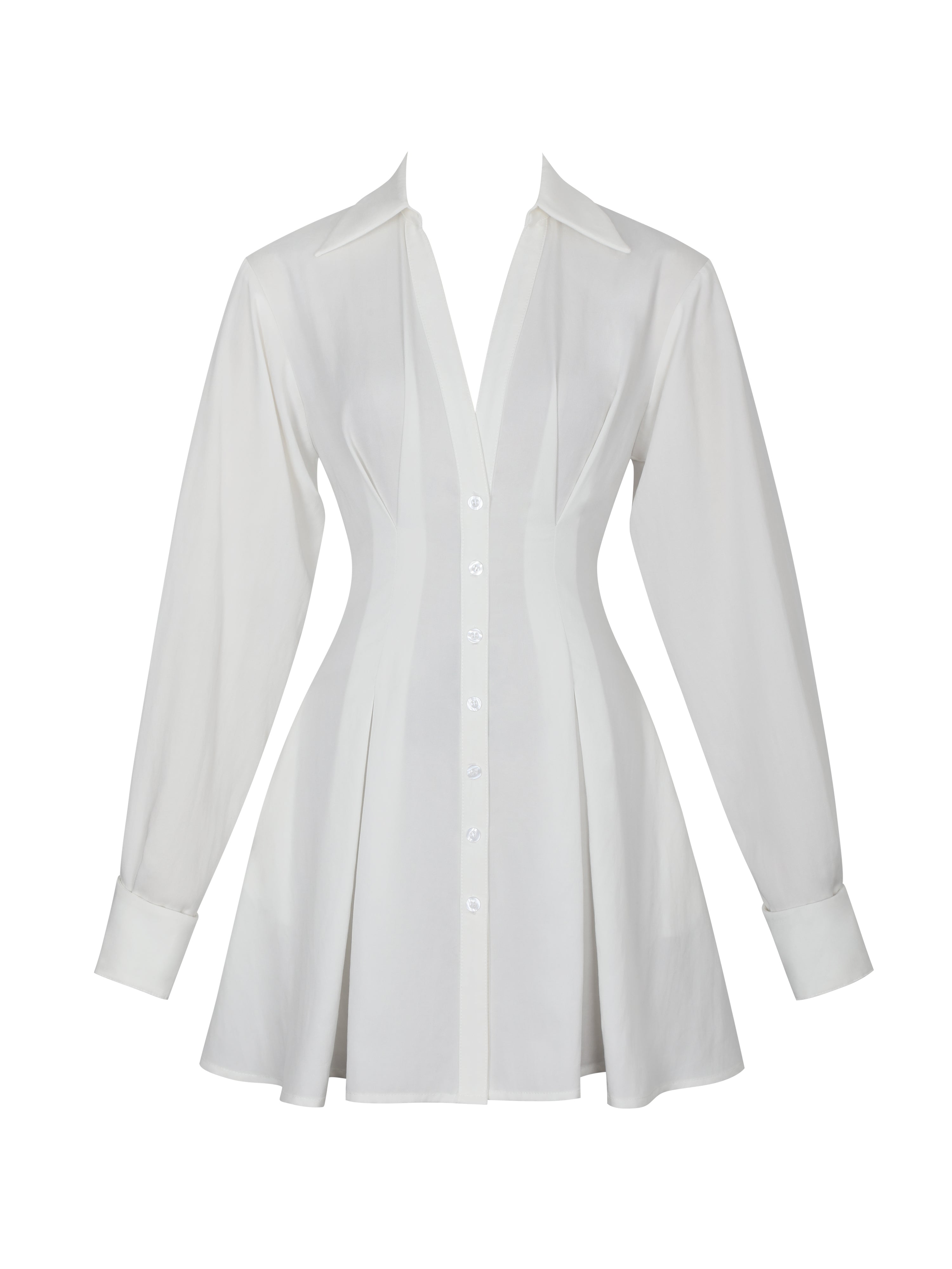 Nanette White Lyocell Poplin Shirt Mini Dress