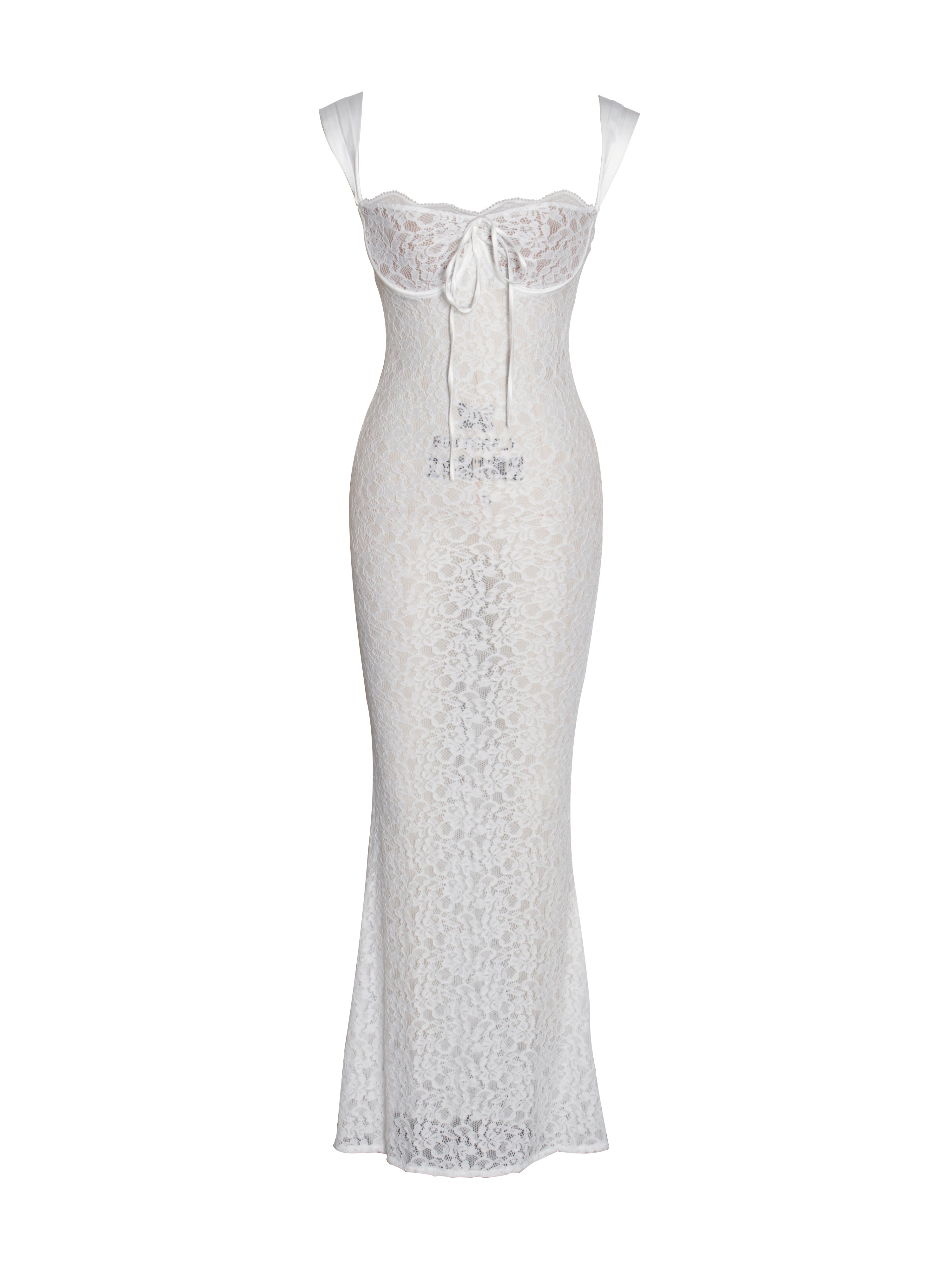 Veronica White Lace Maxi Dress