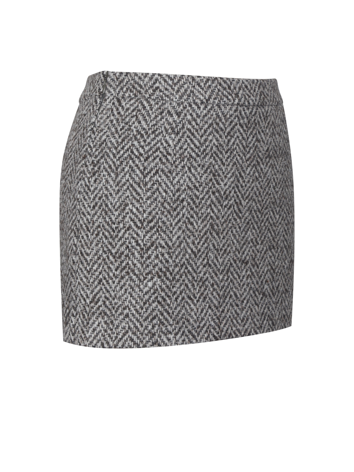 Sandra Brown & White Herringbone Mini Skirt