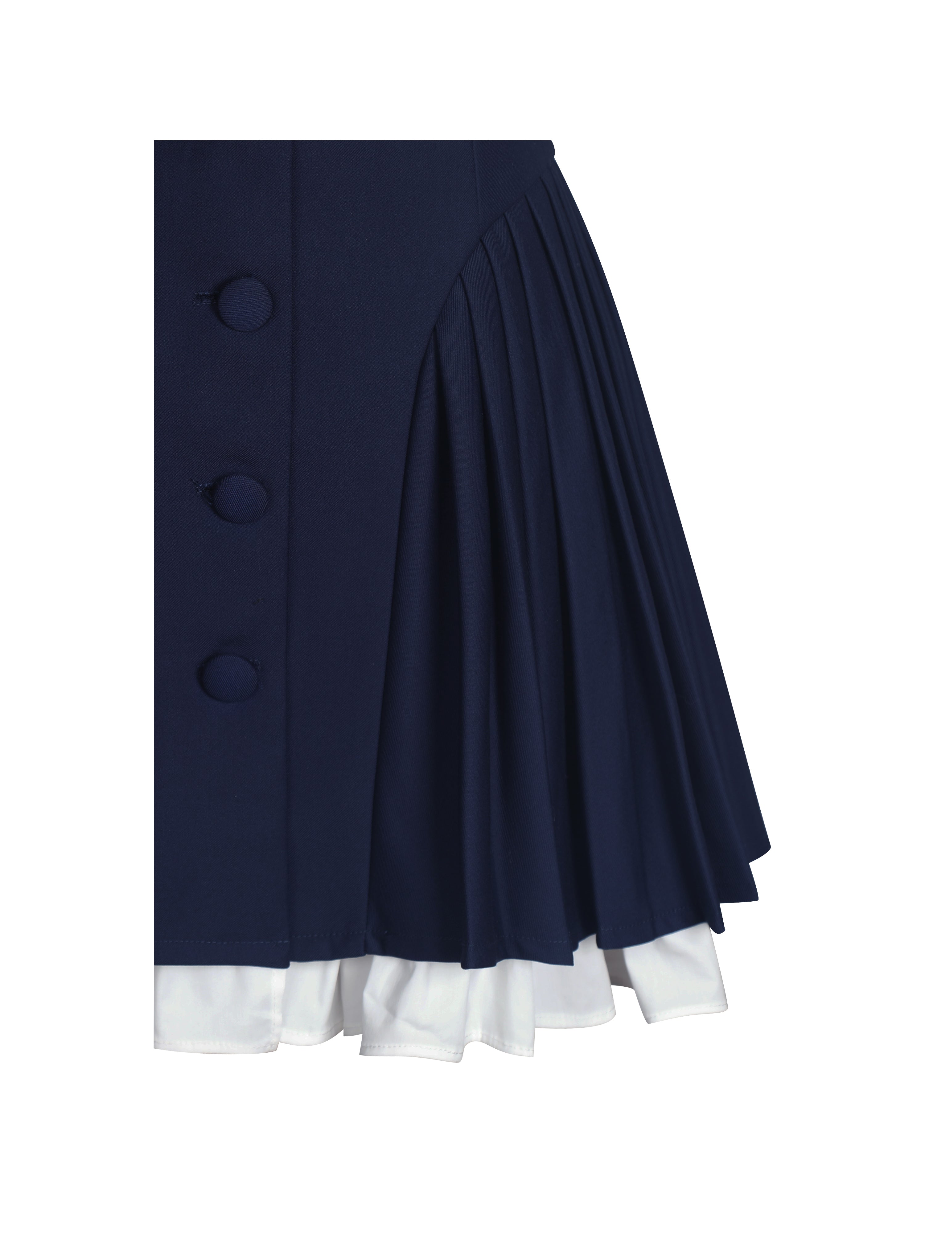Calliope Navy Sailor Pleated Mini Dress